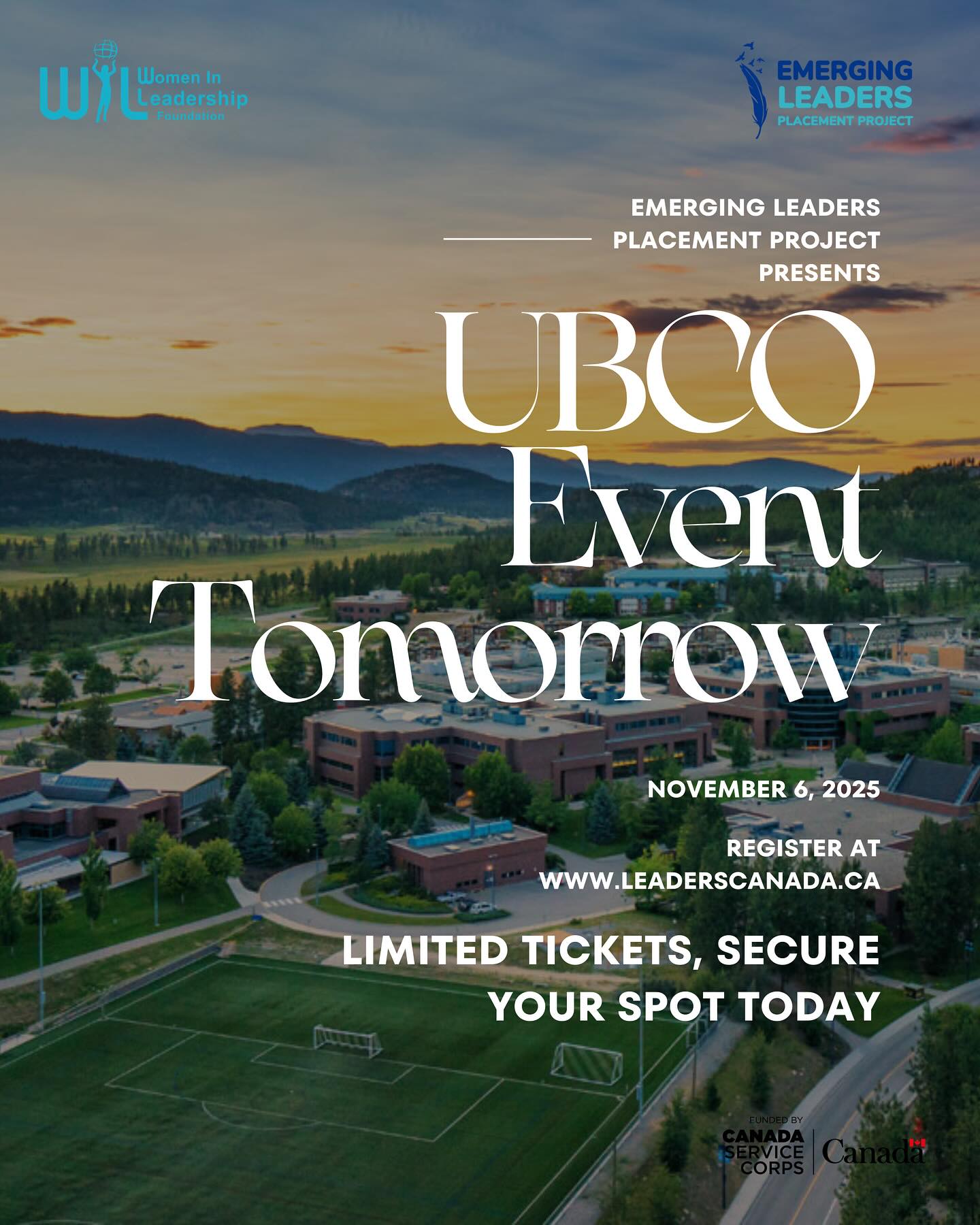 🚨 Last Chance to Register!
Our Future Ready Volunteer + Resume Lab is happening TOMORROW at UBCO — and there’s still room for you!
Level up your resume, get real tips from employers, and connect with community organizations ready to help you grow. Don’t miss this free opportunity to become future ready.
👉 Register now at www.leaderscanada.ca or through the link in bio
Proudly funded by Canada Service Corps
#UBCO #KelownaEvents #KelownaStudents #UBCOLife #UBCOCommunity #CareerReady #VolunteerOpportunities #YouthLeadership #ResumeTips #FutureReady #EmergingLeaders #LeadershipInAction #CommunityImpact #CanadaServiceCorps #LeadersToday #YouthInCanada