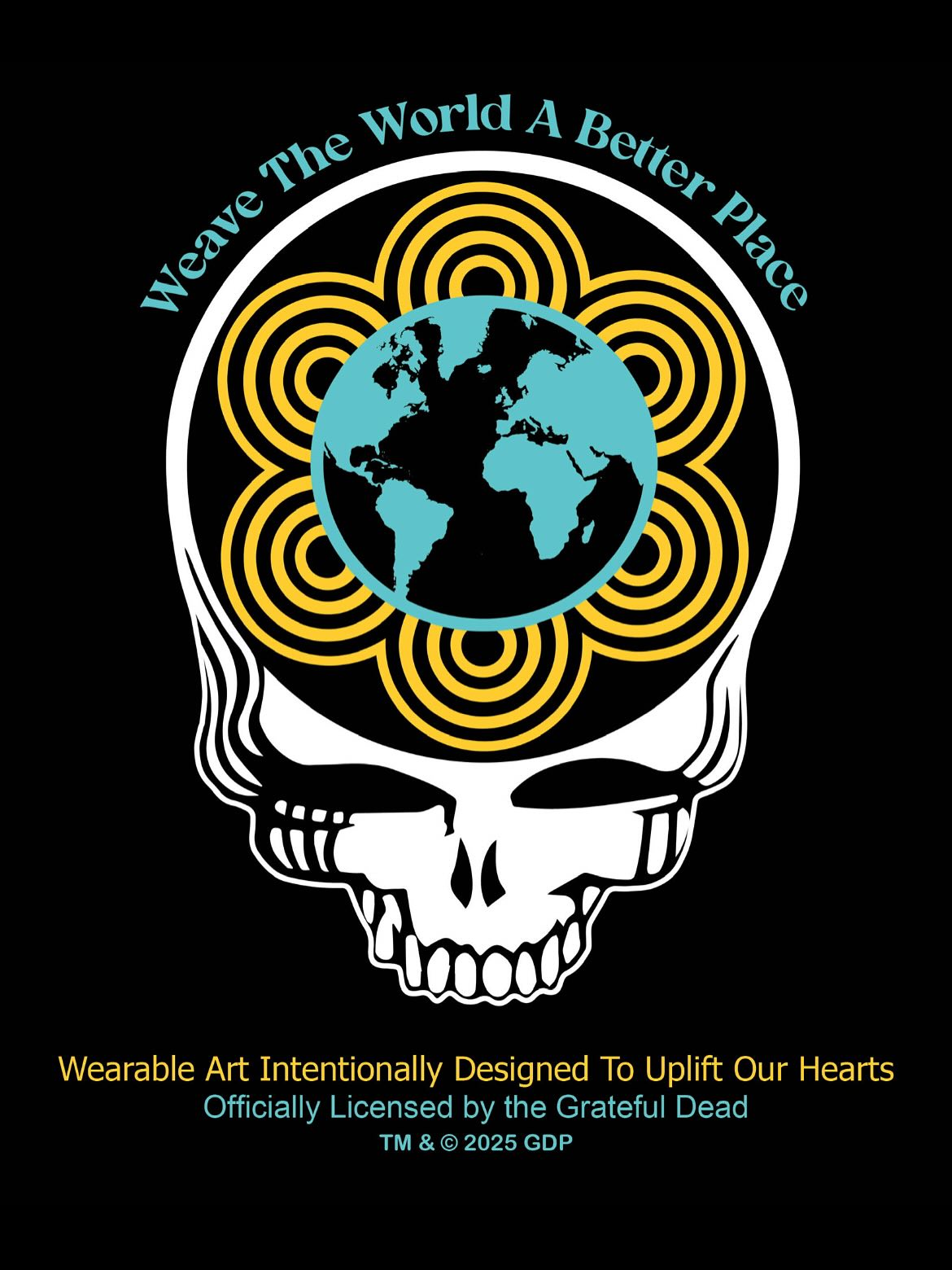We are beyond thrilled to announce that we are now Officially Licensed by the Grateful Dead ™️&©️ 2025 GDP
Come see us this Friday and Saturday at Fig Twig where we will present our shirts for the first time in Humboldt.
We are just getting started … much more to come.
We have a skeleton website up at
Weavetheworldabetterplace.com and there’s a way to access us under “shop” on SeasideWeavers.com