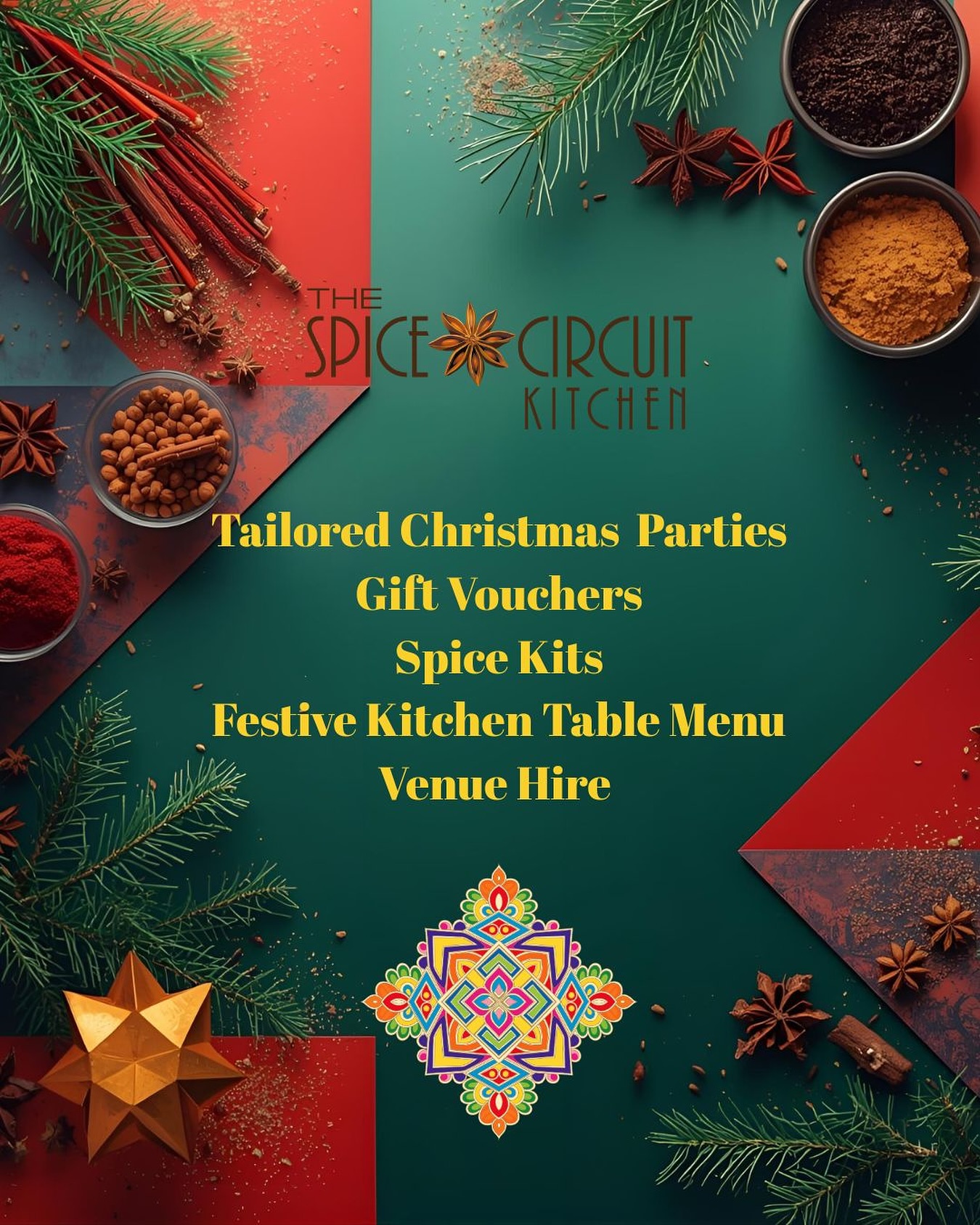 Spice Up Your Christmas Your Way!
There are many ways to celebrate Christmas this year at @t_s_c_kitchen and I will tell you all about it in this post
Christmas Parties - we have decided to move away from Set Christmas menus and prices and plan menus to suit your budgets. So we can take Christmas Parties starting from £20 per person with as less as 6 people for food. So, all you need to do is get in touch with the number of people, date and your budget and we will work around it.
Gift Vouchers - You can buy gift vouchers from as less as £10 to use towards dine in or takeaways or a whole kitchen table experience for 4 or 6 people or a cooking lesson for 4 with me.
Spice Kits - want to gift someone a spice kit to inspire them to cook? You can choose from
Sri Lankan Roasted Curry Powder Kit
Garam Masala
Jaffna Curry Powder
Chettinad Masala
Or all of above as part of spice kit gifts.
We shall give you whole spices and instructions to toast and grind them along with the kit.
Festive Thalis - we will be doing a special festive Thali for the whole month of December where will be showcasing some Christmas special dishes from India that you can pre book. All you need to do is mention ‘Christmas Thali’ in the booking comments when you book for a table.
Venue Hire - planning to host a party and looking for a venue? We are happy to host parties from 14-20 people and customise the menus accordingly. Office parties, birthdays or family and friends gatherings… we got you covered.
You can get in touch at hello@chefkanthi.com for more information or to place your orders.