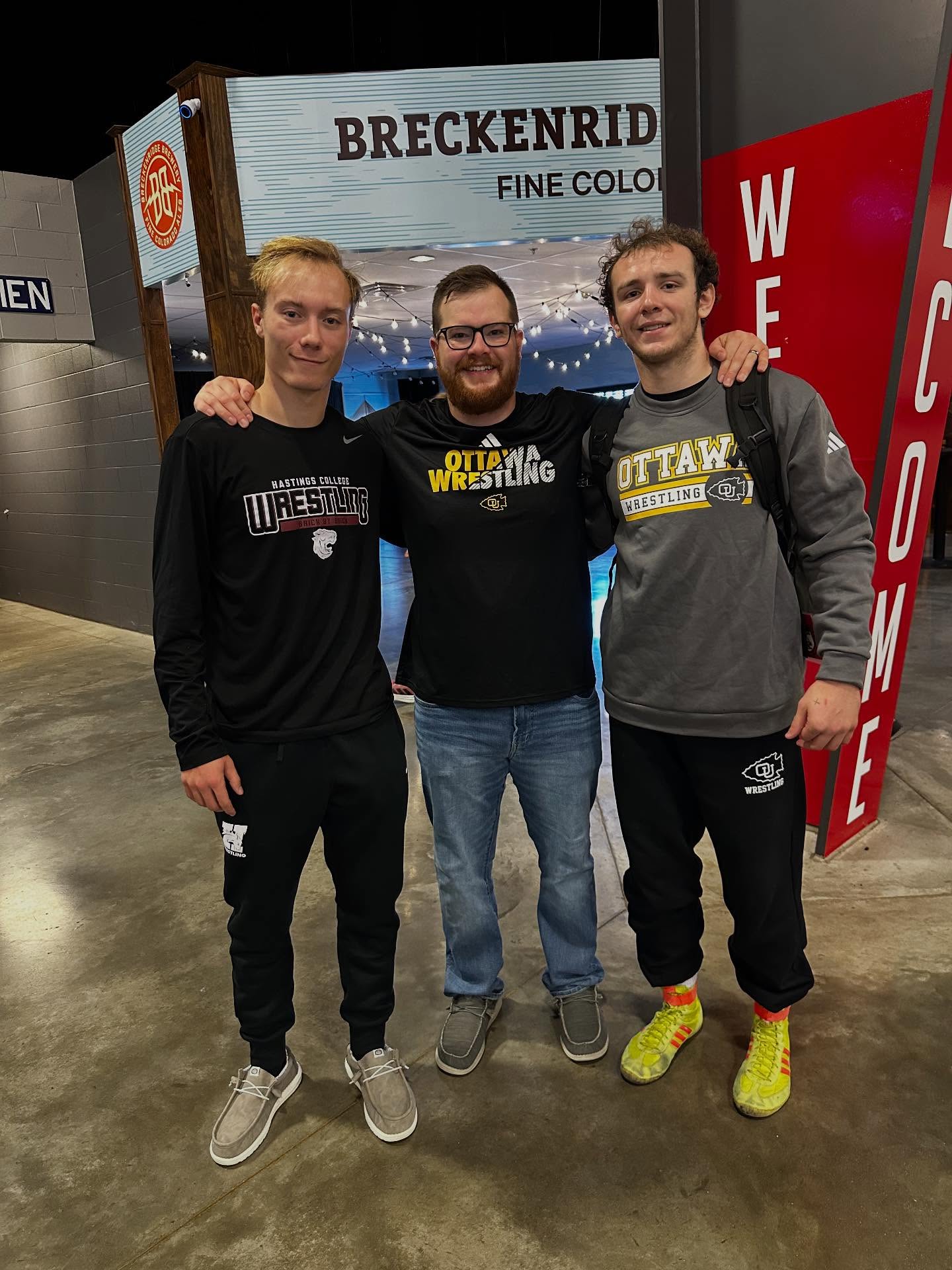 Holdrege Alumni @mitchellmay42 & @andrewwssmith1 both competed in their first college wrestling tournament today in Wichita, KS. It was great to see these two back on the mat doing what they love!