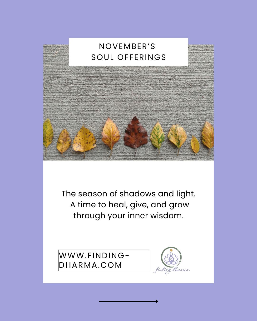 November calls us into deep healing - the kind that comes from meeting whatโs hidden and reclaiming the power we once gave away.
This monthโs energy awakens your inner rebel, the part of you thatโs ready to rise above shame, speak truth, and live freely.
Join me on Patreon for this monthโs soul offerings:
๐ซ Your Personal Astrology Forecast for November
๐ซ Card Reading and Guidance for the Full Super Moon (November 5)
๐ซ Soul Journey Gathering (Nov 13)
๐ Reiki for a Cause
And on my website, a brand new page full of free resources for you:
๐ Dharma Library
All Patreon offerings are free through 2025. Explore what calls to your soul.
#findingdharma #SoulOfferings #HealingJourney #InnerWisdom #DharmaPath #ReikiHealing #SpiritualGrowth #ShadowAndLight #NovemberEnergy #SoulCommunity #PatreonOfferings