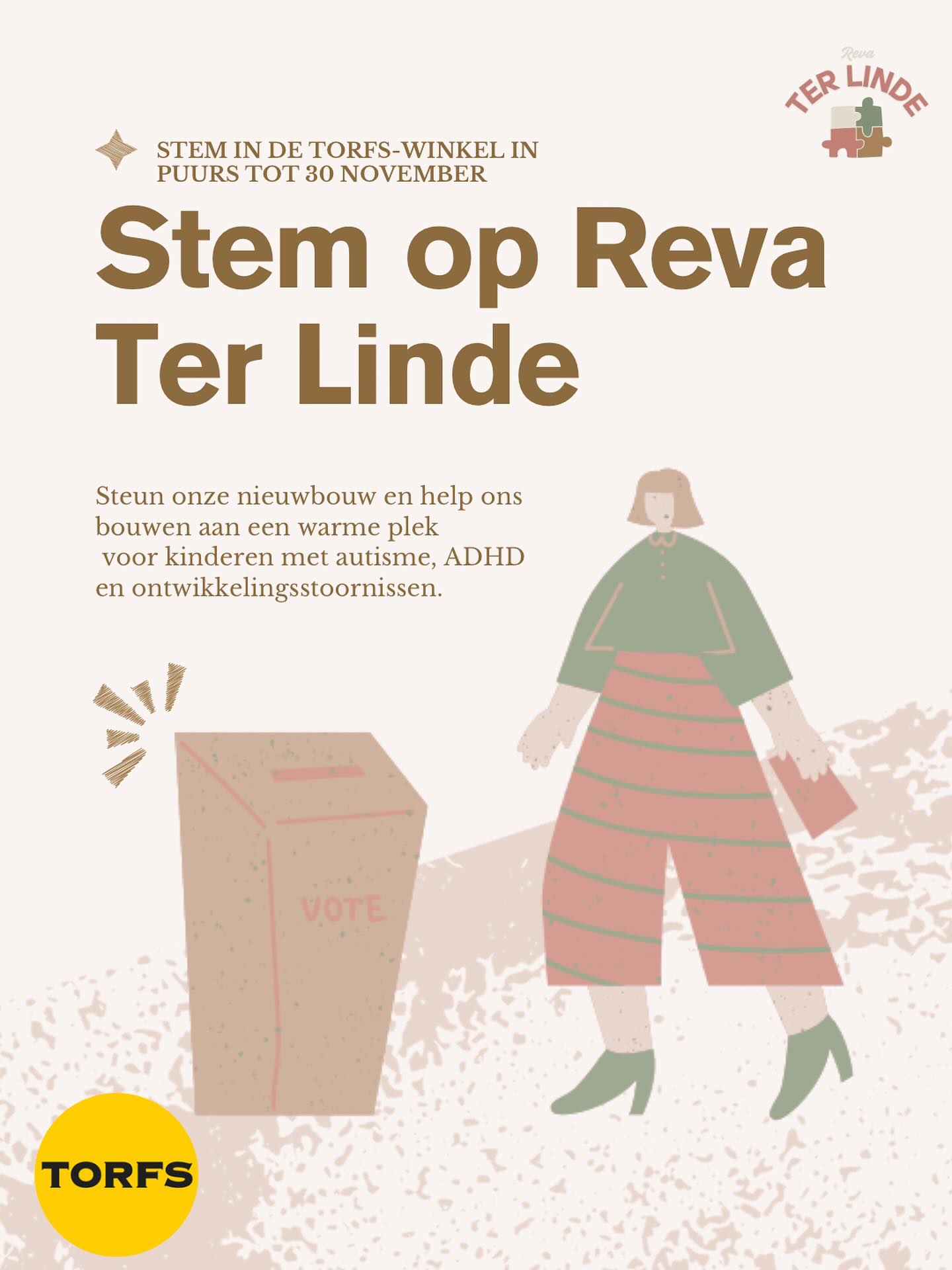 We zijn geselecteerd door het Torfsfonds! 💚
Fantastisch nieuws: ons project bij Reva Ter Linde mag door naar de stemronde van het Torfsfonds. Met jullie hulp kunnen we extra steun krijgen voor onze nieuwe locatie in Puurs-Sint-Amands, waar kinderen met autisme, ADHD en ontwikkelingsstoornissen elke dag kunnen groeien, leren en zichzelf mogen zijn.
Stemmen kan in de Torfs-winkel in Puurs tot 30 november 2025. Bij elke aankoop krijg je een jeton waarmee je op Reva Ter Linde kunt stemmen.
Elke stem telt. Dankjewel aan iedereen die ons helpt vooruitgaan. 💚
@schoenen.torfs