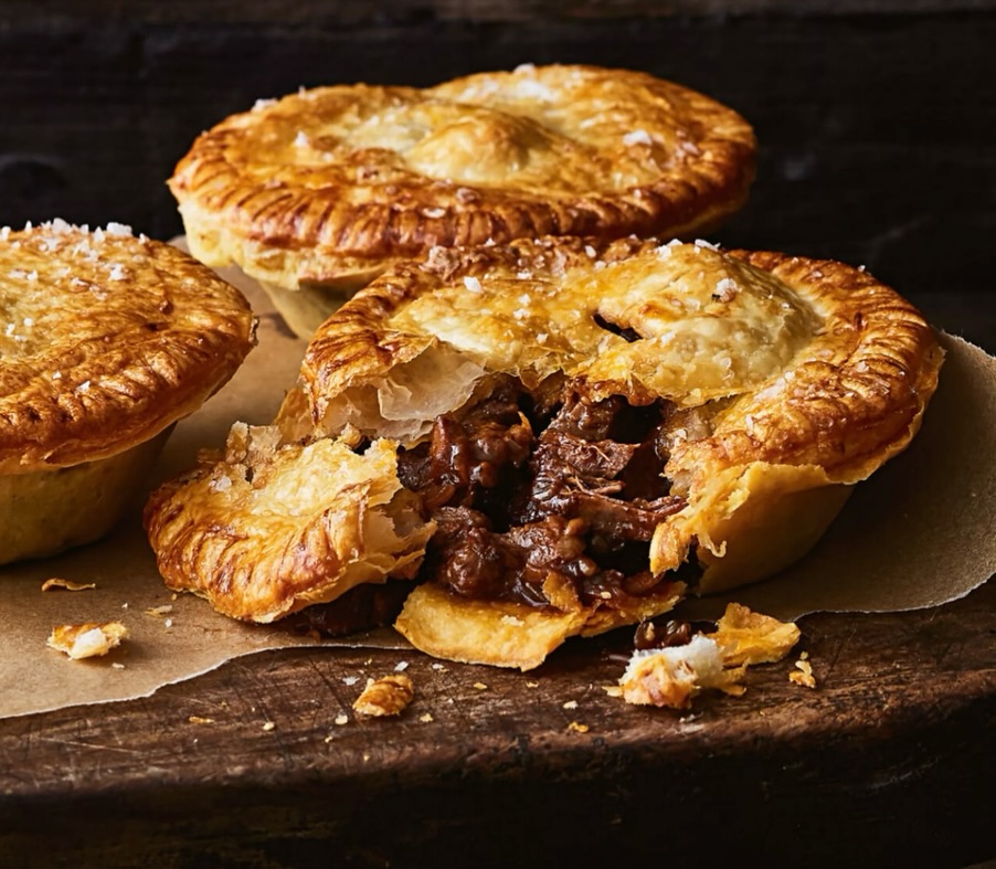 🥧 Hot, flaky, and full of flavor!
Try our beef pies & pork sausage rolls