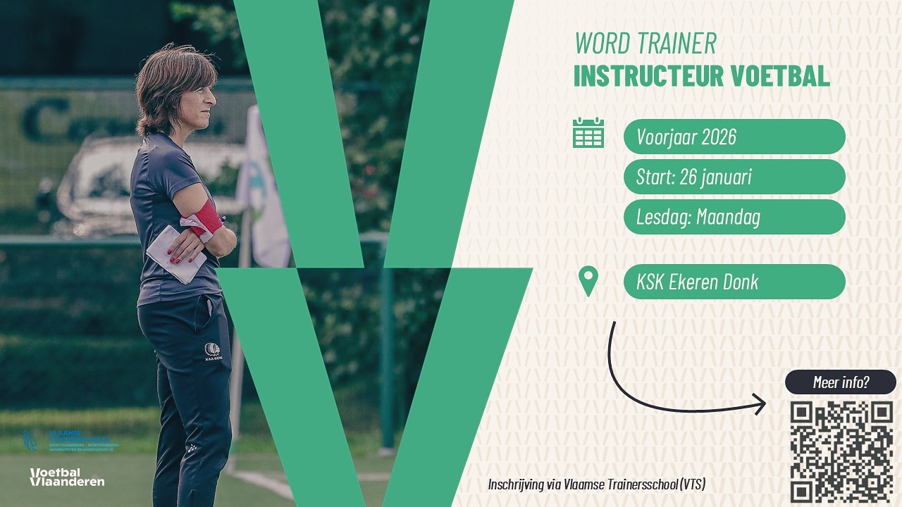 ⚽ Word de coach die het verschil maakt!
Heb jij passie voor voetbal en wil je jonge spelers helpen groeien, zowel op als naast het veld?
Schrijf je dan nu in voor de opleiding Instructeur Voetbal!
👉 Leer de kneepjes van het trainerschap
👉 Ontwikkel je coachingsvaardigheden
👉 Werk samen met gemotiveerde lesgevers en clubs
Deze cursus helpt je om met kennis, plezier en vertrouwen voor de groep te staan.
📅 Inschrijven kan nu!
📍 Meer info via @voetbalvlaanderen
#Voetbalopleiding #CoachInSpe #InstructeurVoetbal #Voetbalclub