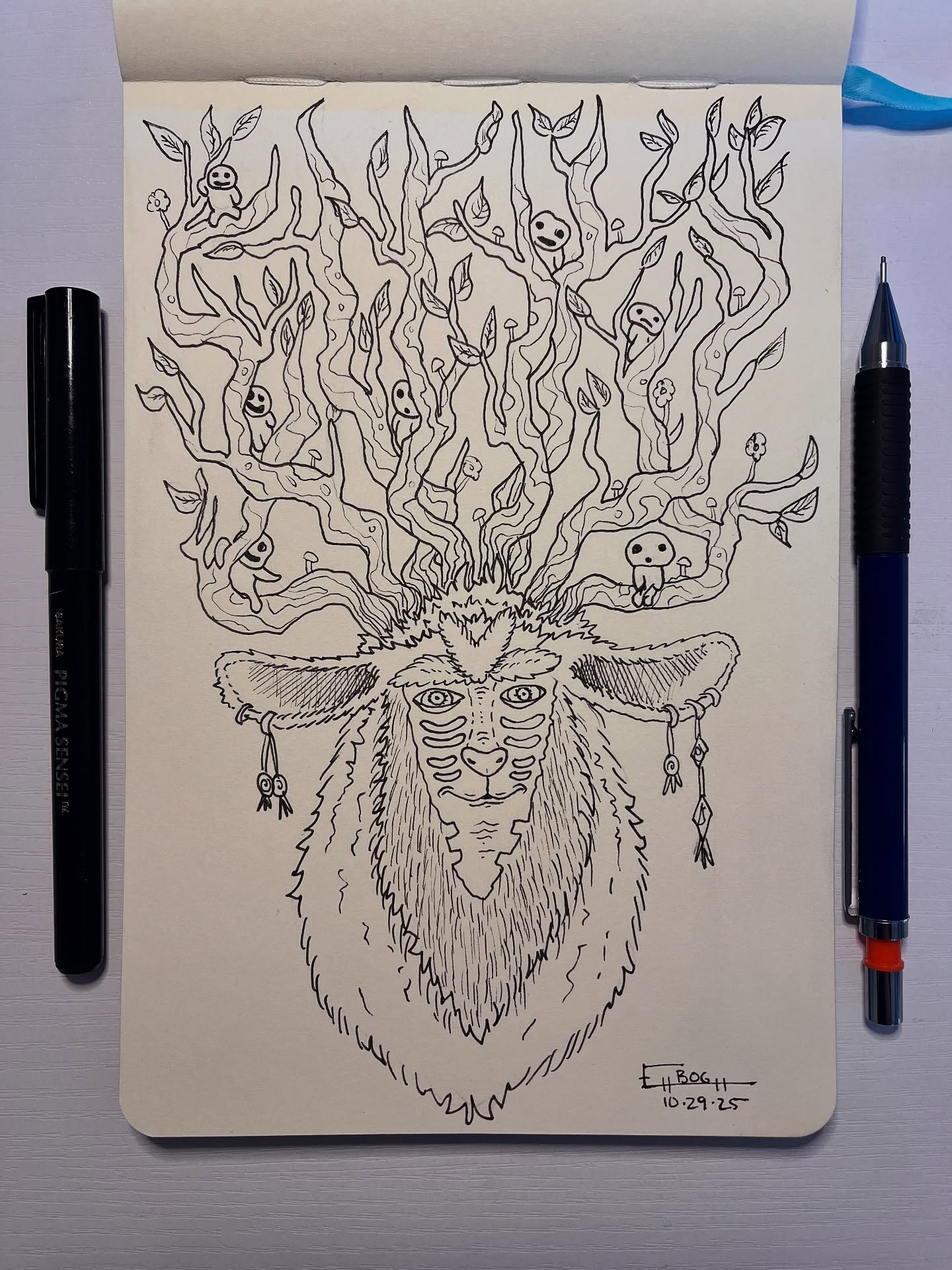 Prompt- “FOREST” - one of my favorites. On a kick these last few days. Got me thinking of Miyazaki films. Which one’s your favorite?
-
#drawfordays @stickersfordaysllc #draw #ink #miyazaki #princessmononoke