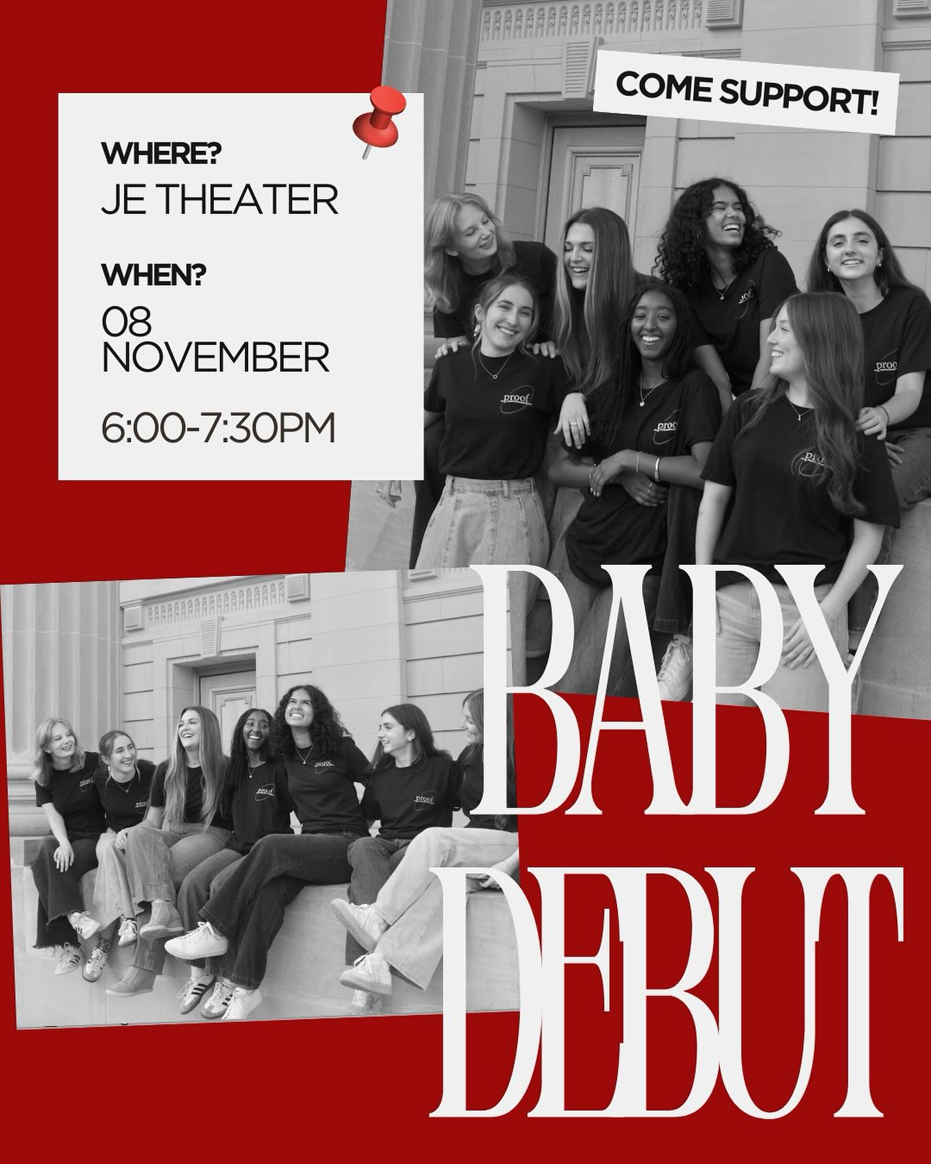 Come hear our seven incredible babies each sing their first ever Proof solo Saturday night!! Link to tickets in bio ❤️🔥