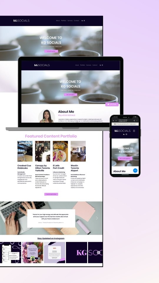 When Khyla first came to me, she was ready for change — but also careful about where to invest as she was just starting her business. From the very beginning, I could feel her heart for authenticity, empowerment, and building something that truly serves.
During her VIP Design Day, we turned that care into action — step by step, walking through every detail from a broken menu bar and fun colours to clear, confident calls-to-action in every spot that matters.
What started as “I can’t even edit the menu” turned into “Oh my gosh, this feels like me" in ONE MORNING together! ☀️ And that’s the power of doing it together — with empathy, clarity, and care.
Now, her refreshed website for @__kgsocials feels streamlined, cohesive, and thriving — a reflection of her caliber of work and the way she shows up for her social media clients. ✨ Plus she has the know-how autonomy to make changes with brilliance after our empowering wrapup tutorial at the end of the day together.
The biggest takeaway?
👉 Authenticity and care go such a long way in building trust through this creative process — especially when you’re starting out and being mindful of your investment to set you up for success long after our 1 day together.
She's already reaching out to new contacts, sharing her work proudly, and finally breathing that post-launch sigh of RELIEF. Because when your brand feels aligned, everything else flows.
⭐ If your website feels like a weight instead of a reflection of the caliber you are — it’s time for your own refresh. Let’s make your VIP Design Day feel like a deep exhale.
#VIPDay #WebsiteDesigner #WebsiteDesign #PortfolioWebsite #GraphicDesigner #SocialMediaManager #InfluencerManagement #TorontoBusinessOwner #WomenInBusiness