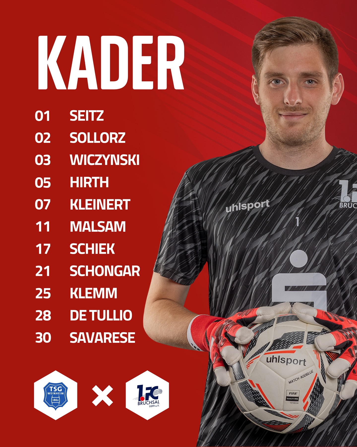 UNSERE STARTELF HEUTE ⚽️
Anpfiff ist in Weinheim um 14:30 Uhr 🧨