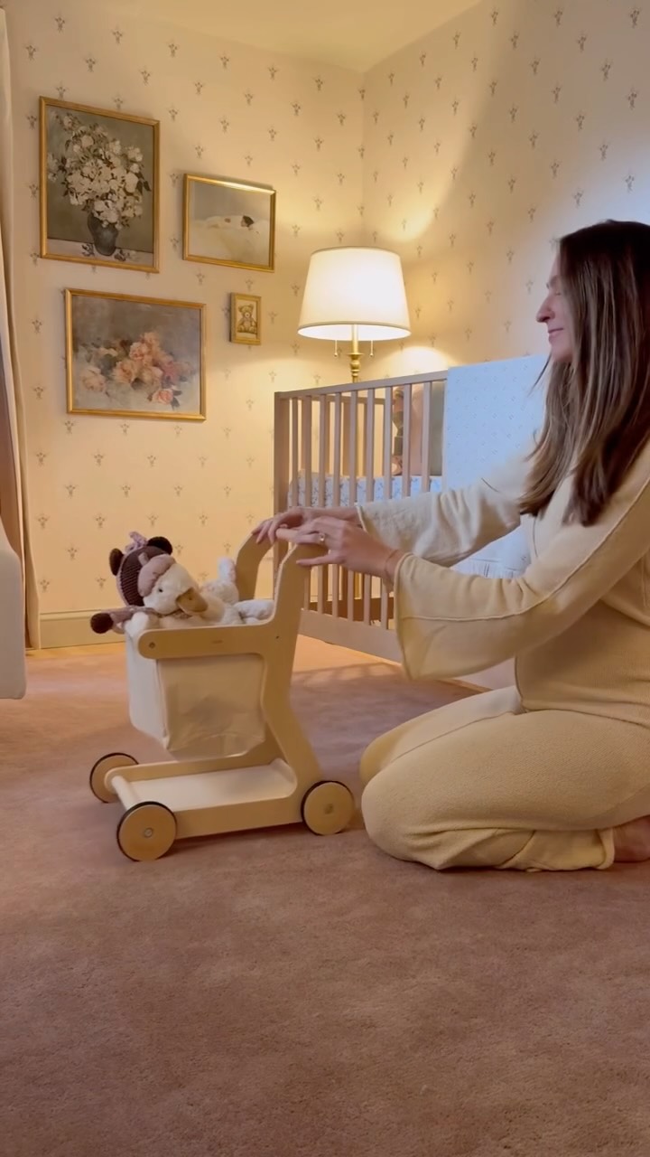 The cutest addition to her nursery and playtime! This shopping cart from @lalo is the perfect home for her many stuffies 🤍