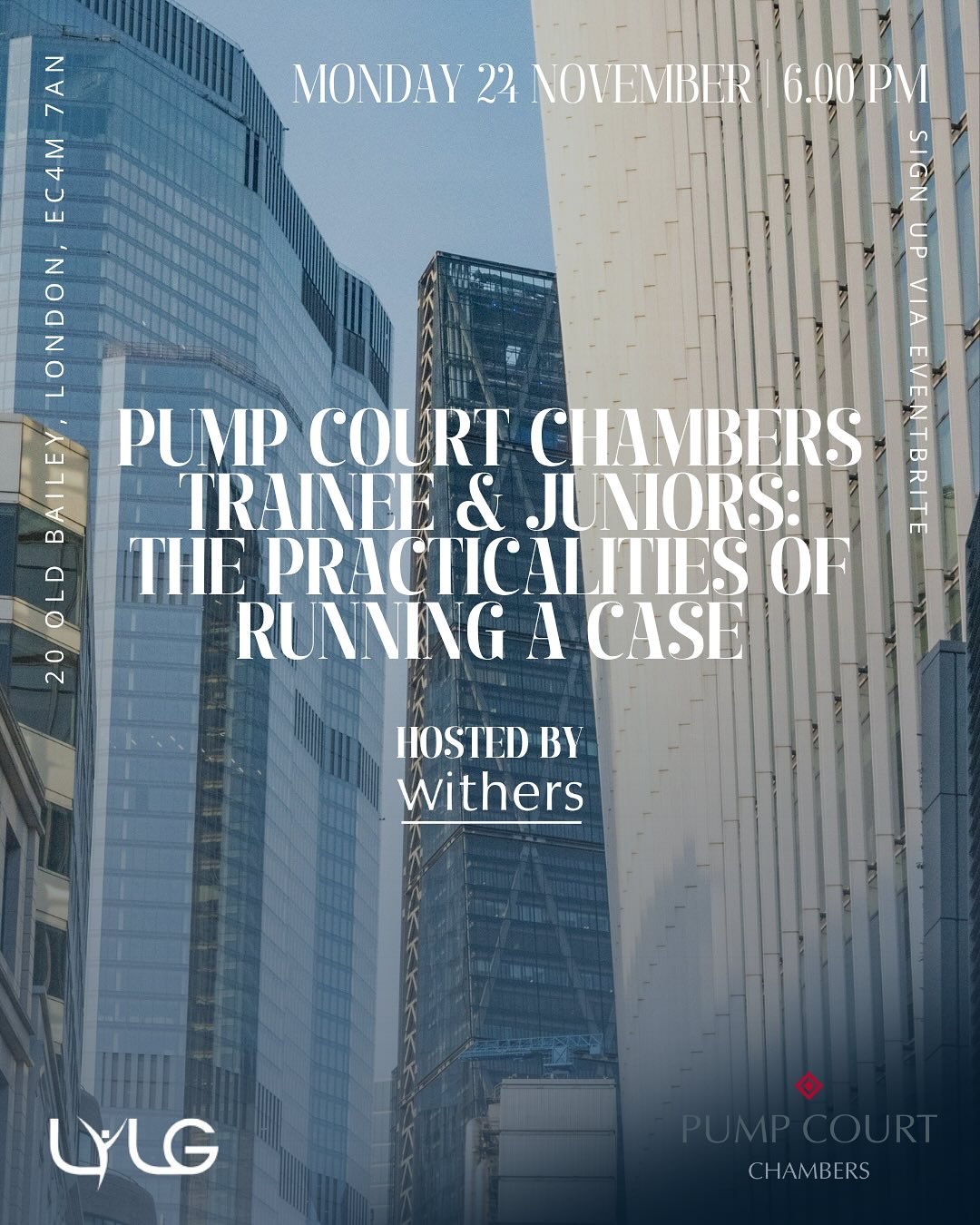 Join us for an evening of short talks from Pump Court Chambers, followed by drinks & nibbles. Reserve your space via the link in our bio!