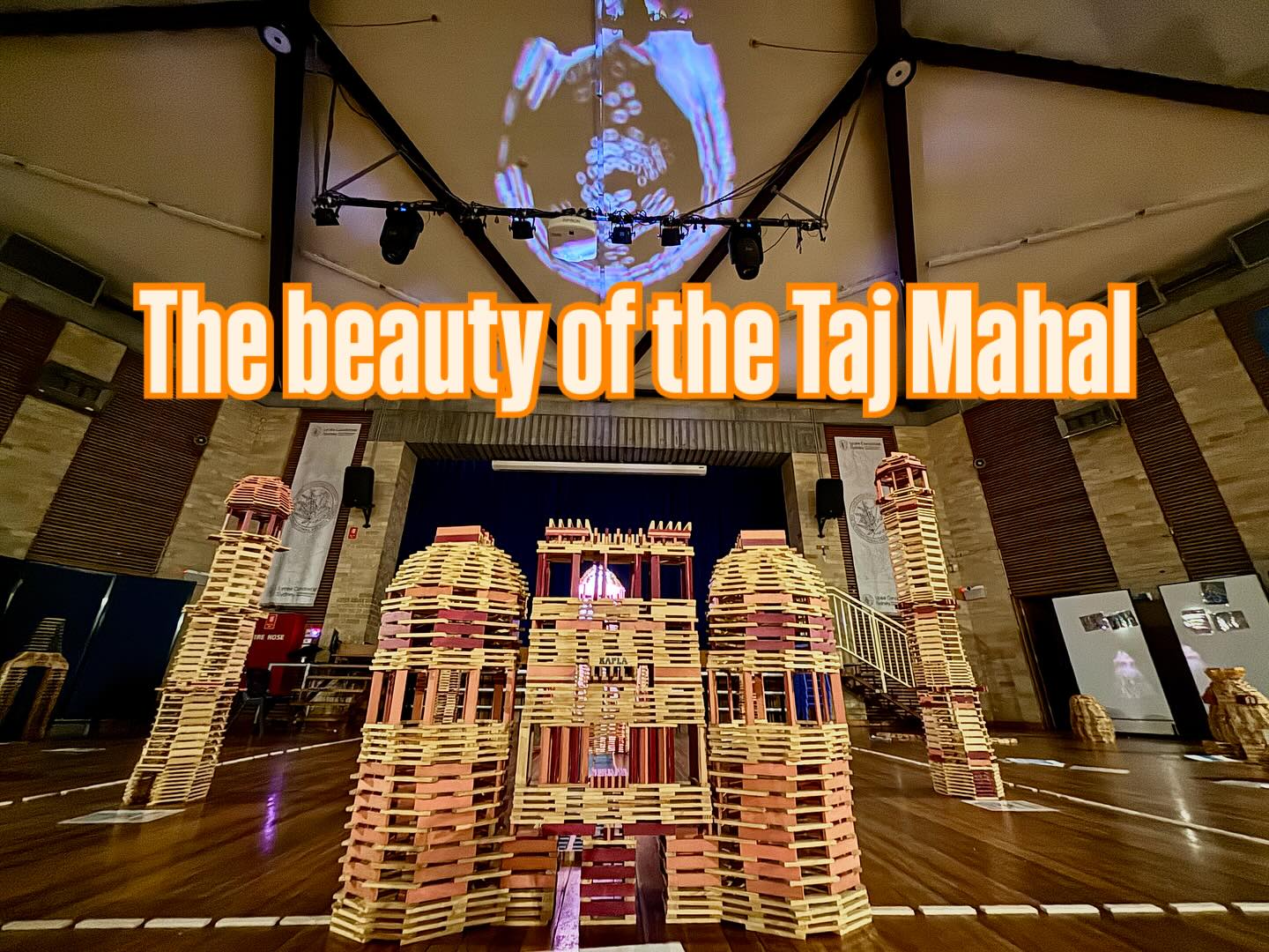 The Taj Mahal: main gate and Mosoleum illuminated