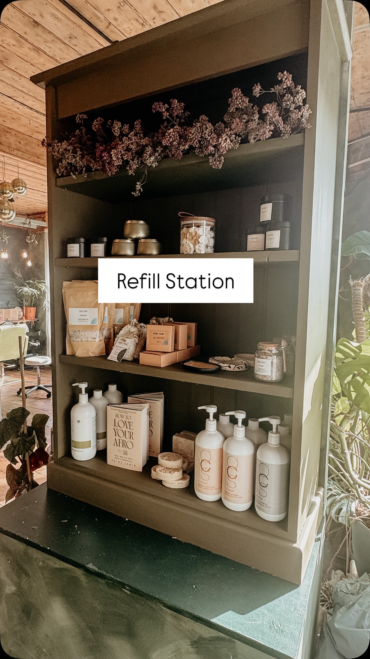 Finally our beautiful refill station is ready!
It’s packed with everything GOOD! You can refill your bottles of @organiccoloursystemsofficial Detoxing shampoo, shampoo, conditioner & leave -in saving yourself money and waste! Just bring your empty bottles and fill your boots!
Introducing the fabulous @buyonegiveonesoap we have stunning soaps, bath salts, candles, wax melts and soap dishes. For every item sold they donate one to those in need in the local area.
Plus you can pick up your copy of @paigelewinofficial how to love your Afro!
I’m so glad my vision has finally come together! I’m always saying ‘How are you going to fill someone’s cup of yours isn’t?!’ So it felt rather apt the quote made its way onto the station!
#refusereuserecycle #refills #beautyrefill