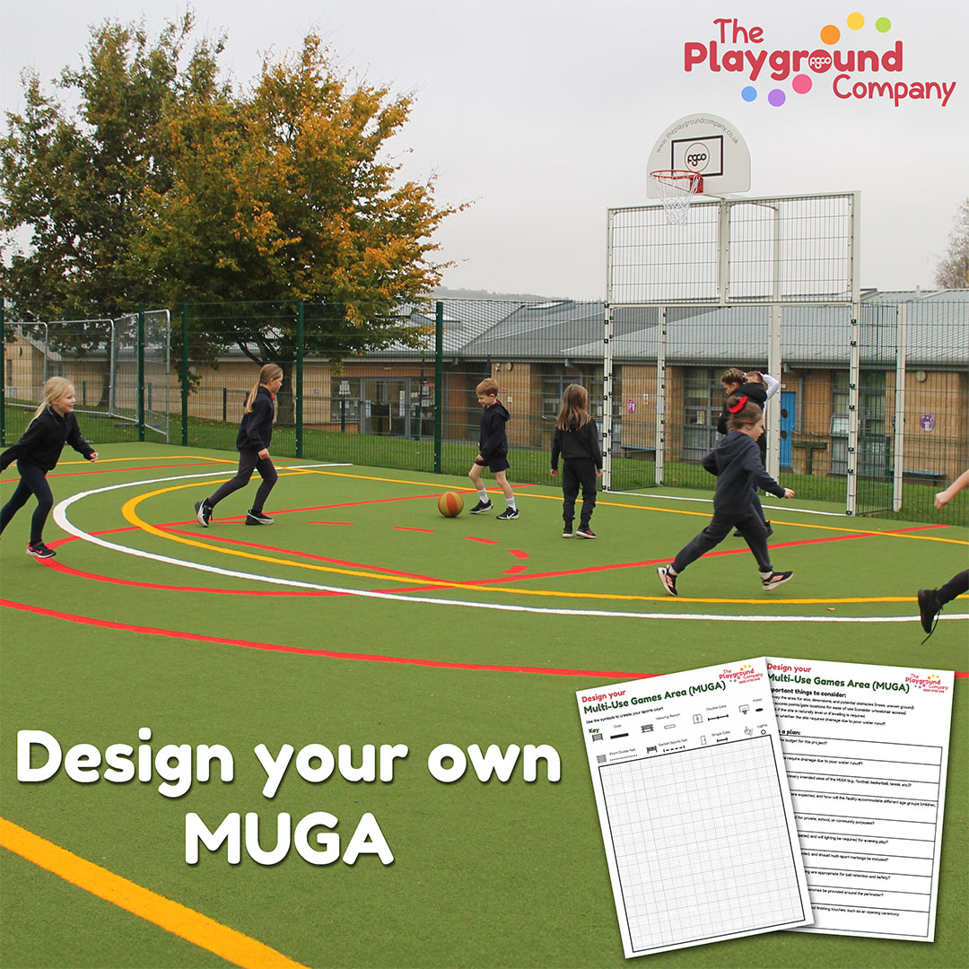 Looking to create the perfect pitch?⚽
Use our MUGA Design Guide to help you plan your new Multi-Use Games area. Our easy to use key helps you to plan what features you need including access gates, goal posts, and netting, as well as overall size and look of the pitch🏀
Take a look on our website for more information!
#MUGA #PlaygroundEquipment #SchoolSports #SchoolFootball