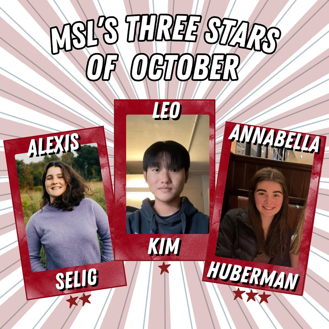 Recognizing our three stars of October for their amazing commitment to MSL! ⭐️⭐️⭐️