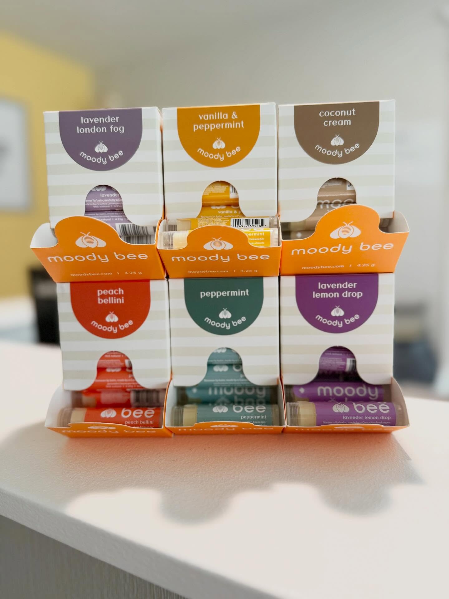 We are so thrilled to be selling @moodybeelipbalm! ๐ Simply the best Beeswax Lip Balm on the planet! Naturally Hand Crafted in Kimberley BC. ๐จ๐ฆ
We have more flavours coming soon, and we carry the holiday lip balm 6 pack! ๐