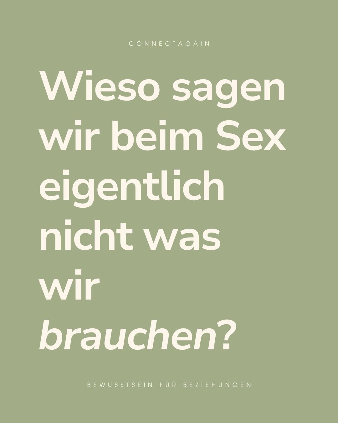 In meiner Praxis begegnet mir dieser Satz oft: „Ich weiß gar nicht, was ich beim Sex wirklich will." oder "Ich traue mich nicht zu sagen, was ich will."
Viele von uns haben nie gelernt, die eigenen Bedürfnisse wahrzunehmen, geschweige denn sie auszusprechen. Stattdessen passen wir uns an, hoffen verstanden zu werden oder schweigen aus Angst, zu viel zu sein.
Für eine erfüllende Sexualität muss ich meine Bedürfnisse kennen und sie auch kommunizieren.