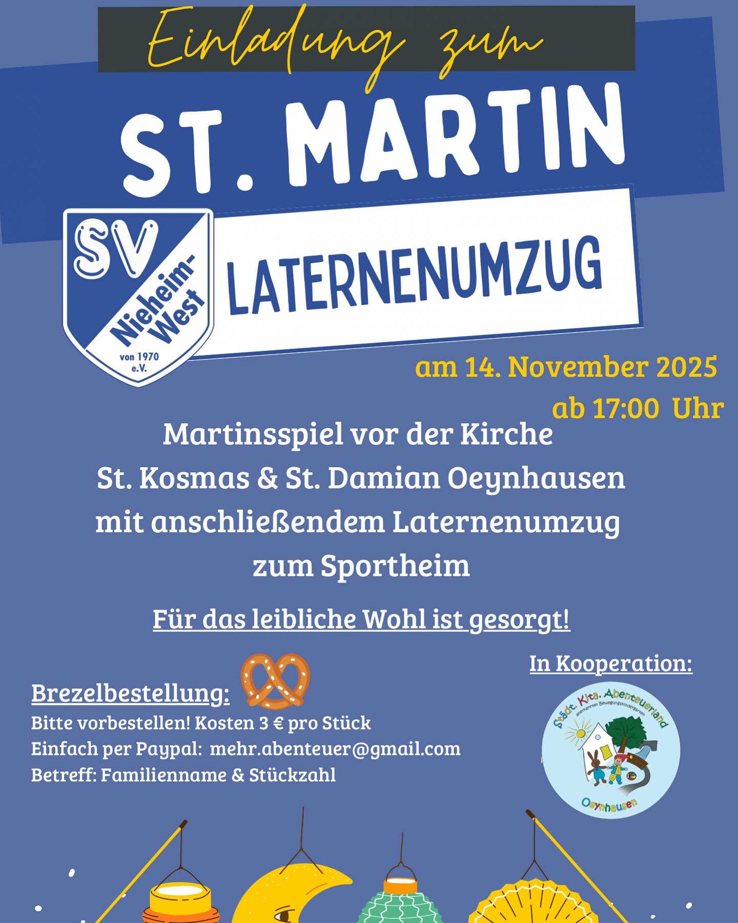 St. Martin 2025 mit Laternenumzug zum Emmerstadion!🏮