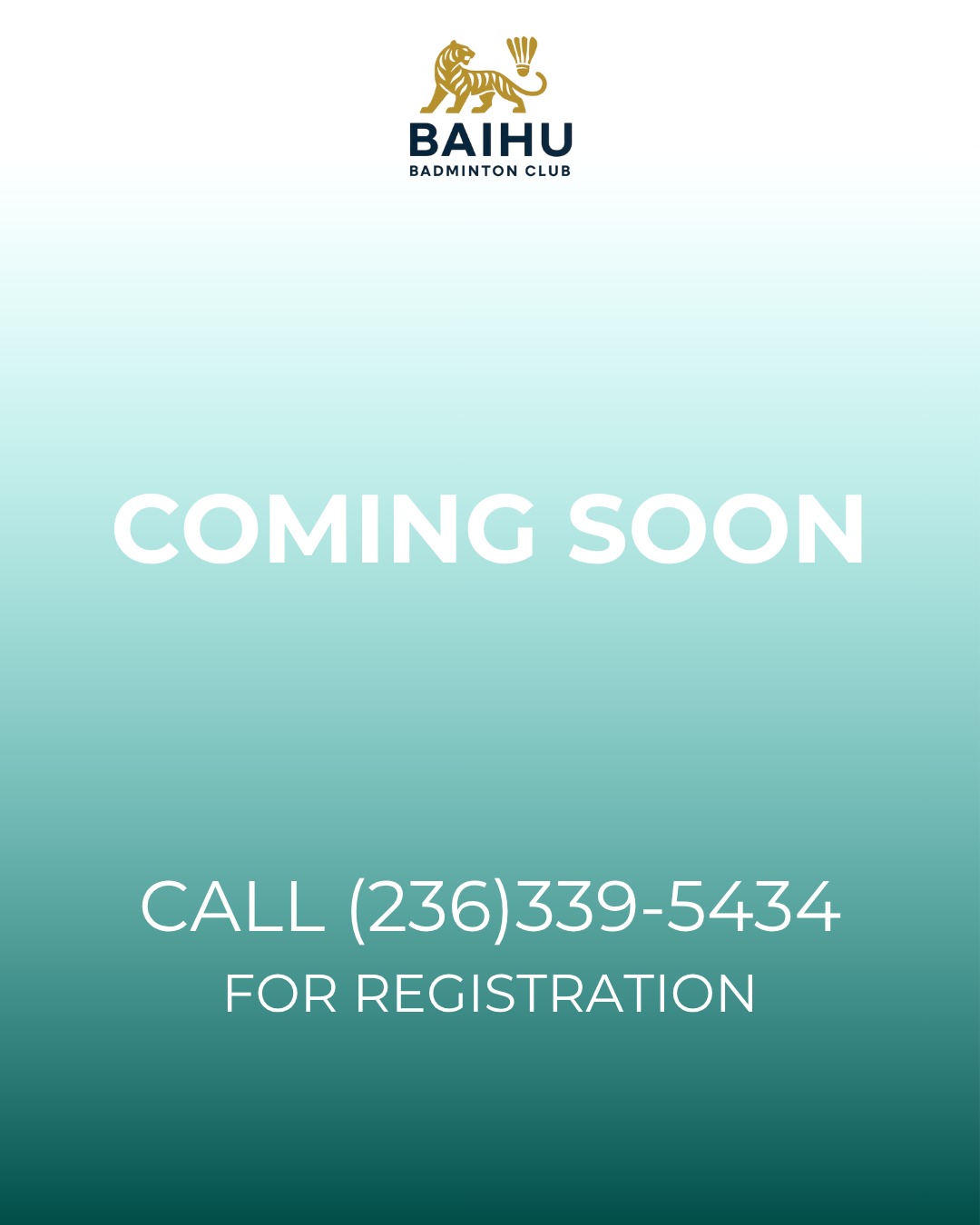 🏸 New courts. New energy. Surrey, get ready.
🔥 Baihu Badminton Club is COMING SOON!