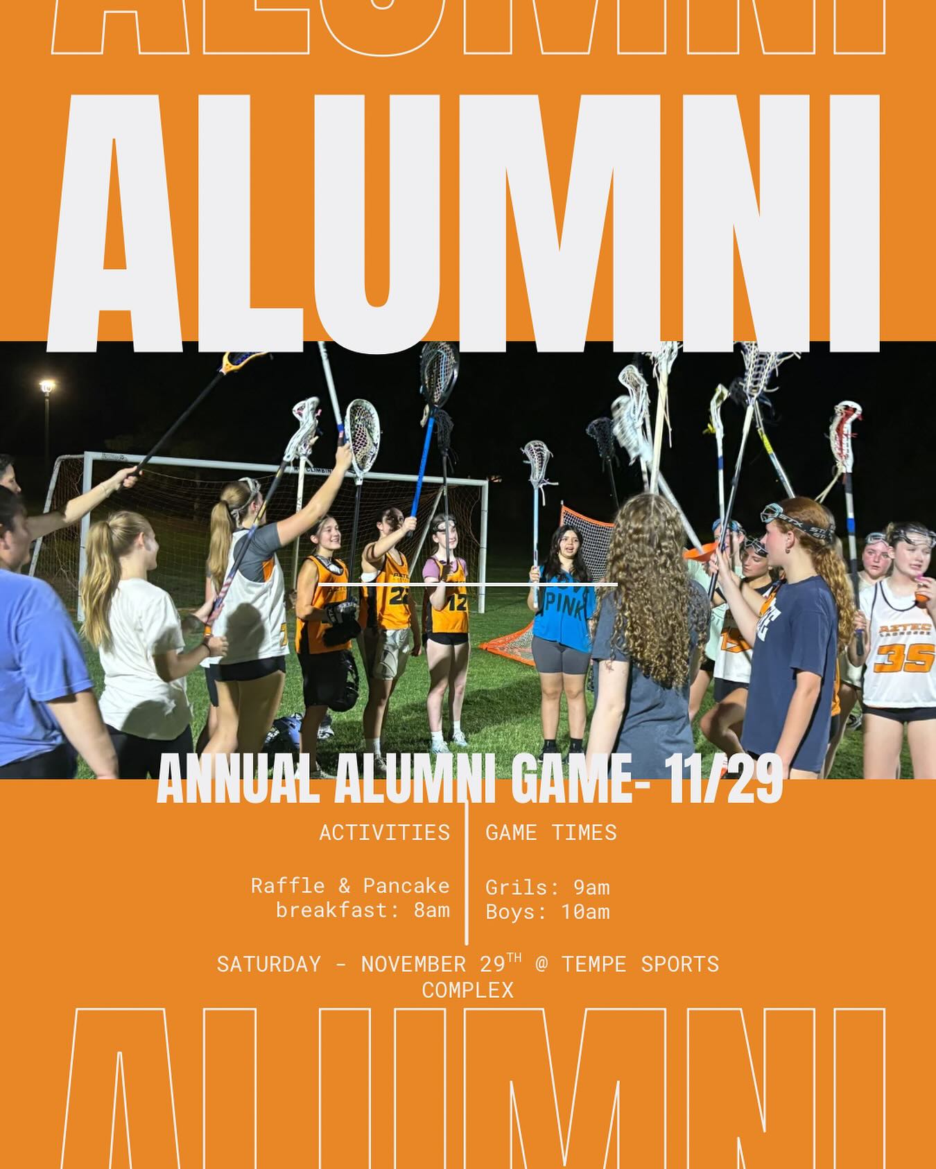 MARK YOUR CALENDARS! Aztec annual alumni game is coming up on the 29th!
