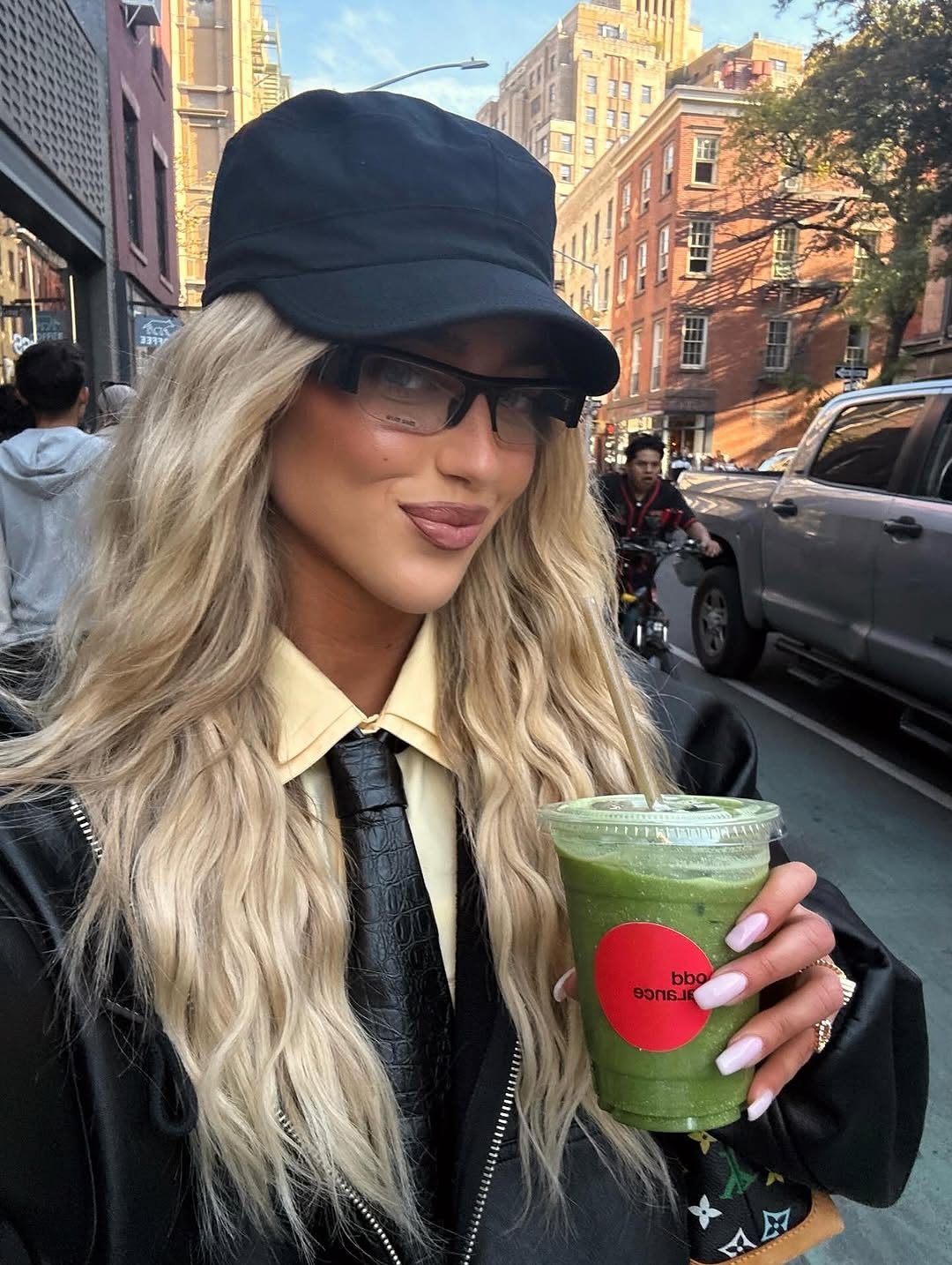 Emili @emilisindlev striding New York streets in our DUNE Shirt and Croc tie ⚡
.
.
Available at www.darann.com