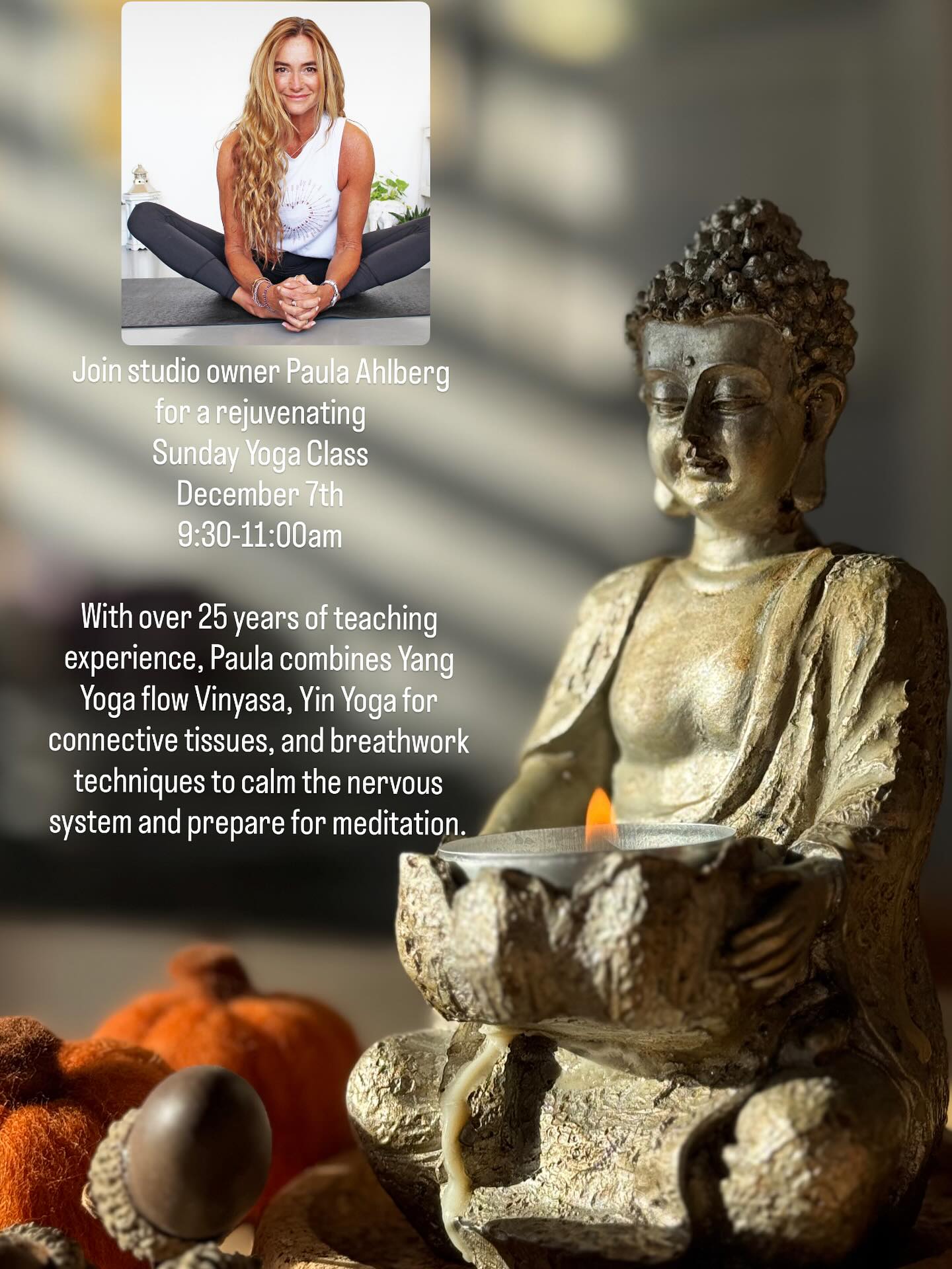 Allow your Sunday be as calm as your Savasana this autumn / winter.. ..
🍁
With over 25 years of teaching experience, @paulajahlberg combines Yang Yoga flow Vinyasa, Yin Yoga for connective tissues, and breathwork techniques to calm the nervous system and prepare for meditation. This extended class offers physical, mental, and emotional benefits, equipping you with tools for a harmonious life and longevity.
This class will run every four weeks, providing a comprehensive yoga experience to nurture your mind and body.
This class will be running every 4th Sunday so book early to catch a space.. .. 🙏🏽
#yoga#yogalove#loveyoga#suffolkyoga#yogasuffolk#suffolkyogastudio#suffolkyogateacher#suffolkyogauk#yogaclasses#yogaclass#yogamovement#newmarket#newmarketsuffolk#newmarketyoga#yoganewmarket