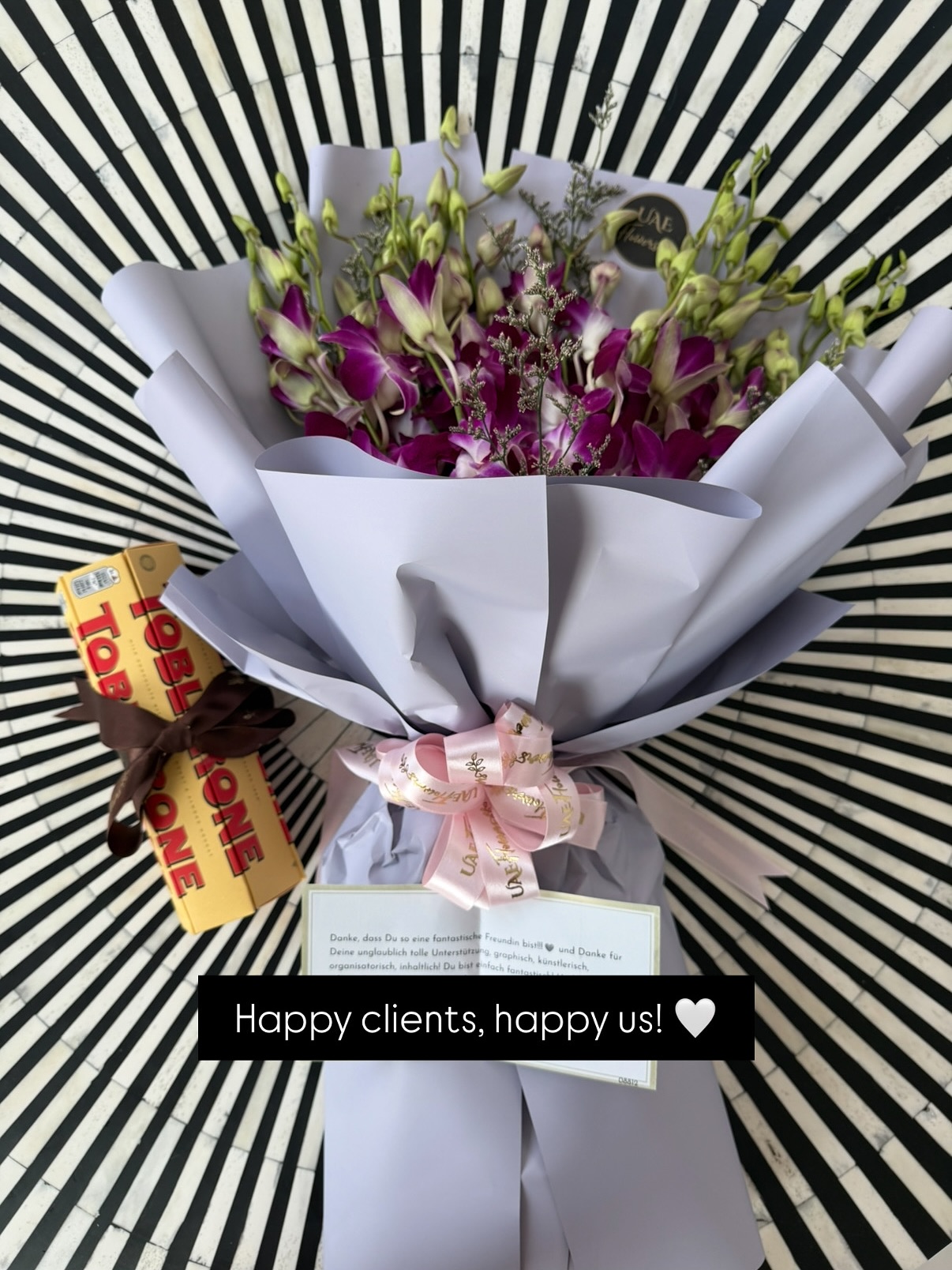 Nothing feels better than wrapping up a project and seeing our clients this happy! 💐
These gorgeous flowers arrived after project completion - a beautiful reminder of why we love what we do.
Thank you for the trust, collaboration, and thoughtful gestures that make our work so rewarding.🩷
#BrandingWithHeart #ClientAppreciation #CreativeAgency #ClientLove #WhitespaceDXB
—
Nichts fühlt sich besser an, als ein Projekt erfolgreich abzuschließen und unsere Kundinnen und Kunden so glücklich zu sehen! 💐
Diese wunderschönen Blumen haben wir nach Projektabschluss erhalten – eine schöne Erinnerung daran, warum wir unseren Job so lieben.
Vielen Dank für das Vertrauen, die großartige Zusammenarbeit und die nette Geste.🩷
#DigitalMarketing #Startup #ThankYou