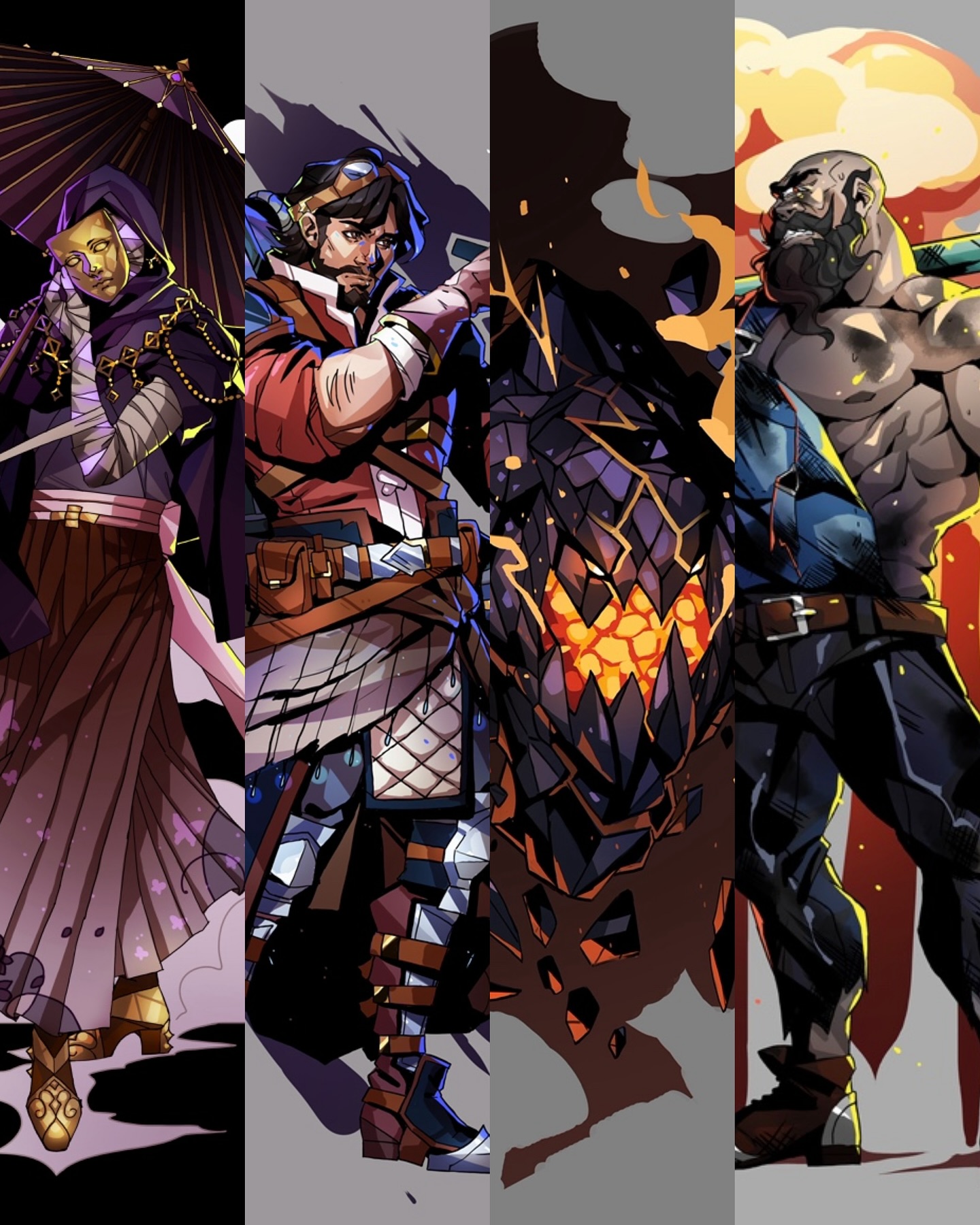 🛡️✨Some Art of ALADIA I did at @bygonegames involving characters and creatures!
✦ ⎯ 𝘼𝙇𝘼𝘿𝙄𝘼: 𝙏𝙝𝙚 𝙋𝙮𝙧𝙖𝙢𝙞𝙙 𝙎𝙘𝙝𝙚𝙢𝙚 𝘩𝘢𝘴 𝘧𝘪𝘯𝘢𝘭𝘭𝘺 𝘭𝘢𝘶𝘯𝘤𝘩𝘦𝘥 𝘰𝘯 𝘒𝘪𝘤𝘬𝘴𝘵𝘢𝘳𝘵𝘦𝘳 !
✦⌟ Playable Race : The Visages
✦⌟ Character : Ramesh
✦⌟ Creature : Coalemental
✦⌟ Character : The Conductor
I learned so much about character design while being part of this project.
Working on these guys early on helped me build an art style I’d later take to larger illustrations!
#kickstartergames #tabletopgame #dndcharacterart #dndcampaign #fantasycharacters #fantasyartist