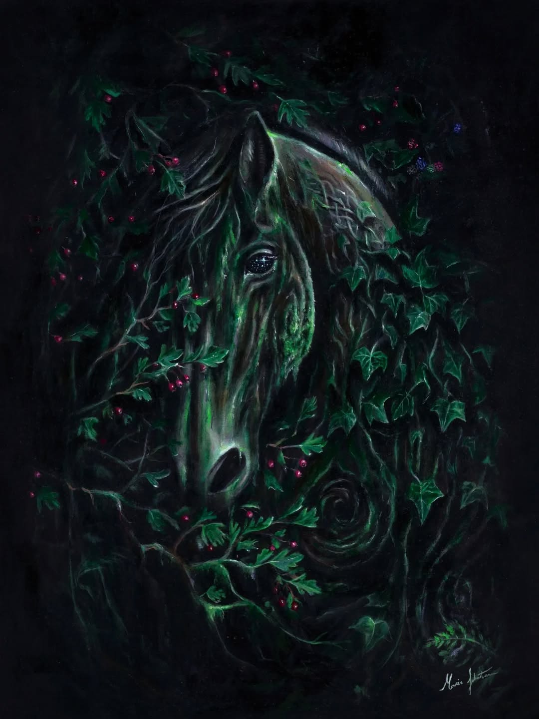 Macha Series: 'Through The Curse'
60 x 80 cm Oils on Canvas
Prints Available mariajohnstonartist.com
Posting the first completed painting in my Macha Series, a series of three Visions of the Goddess Macha, as I head up both north to Armagh to present this and a second Macha piece at @machaalivefest
I can't tell you what an honour it is to have these pieces presented at such an important and intentional gathering for Macha.
Macha was the very first Irish goddess who presented herself to me in a vision. She was my entry point into working with the goddess of this land and was a very significant part of my own healing journey, reconnection with my ancestral roots and links to the North of Ireland.
I am delighted to be able to honour her with these works of art, two more on the way! Stay tuned!
#macha #machaseries #goddessmacha #irishgoddess #prints