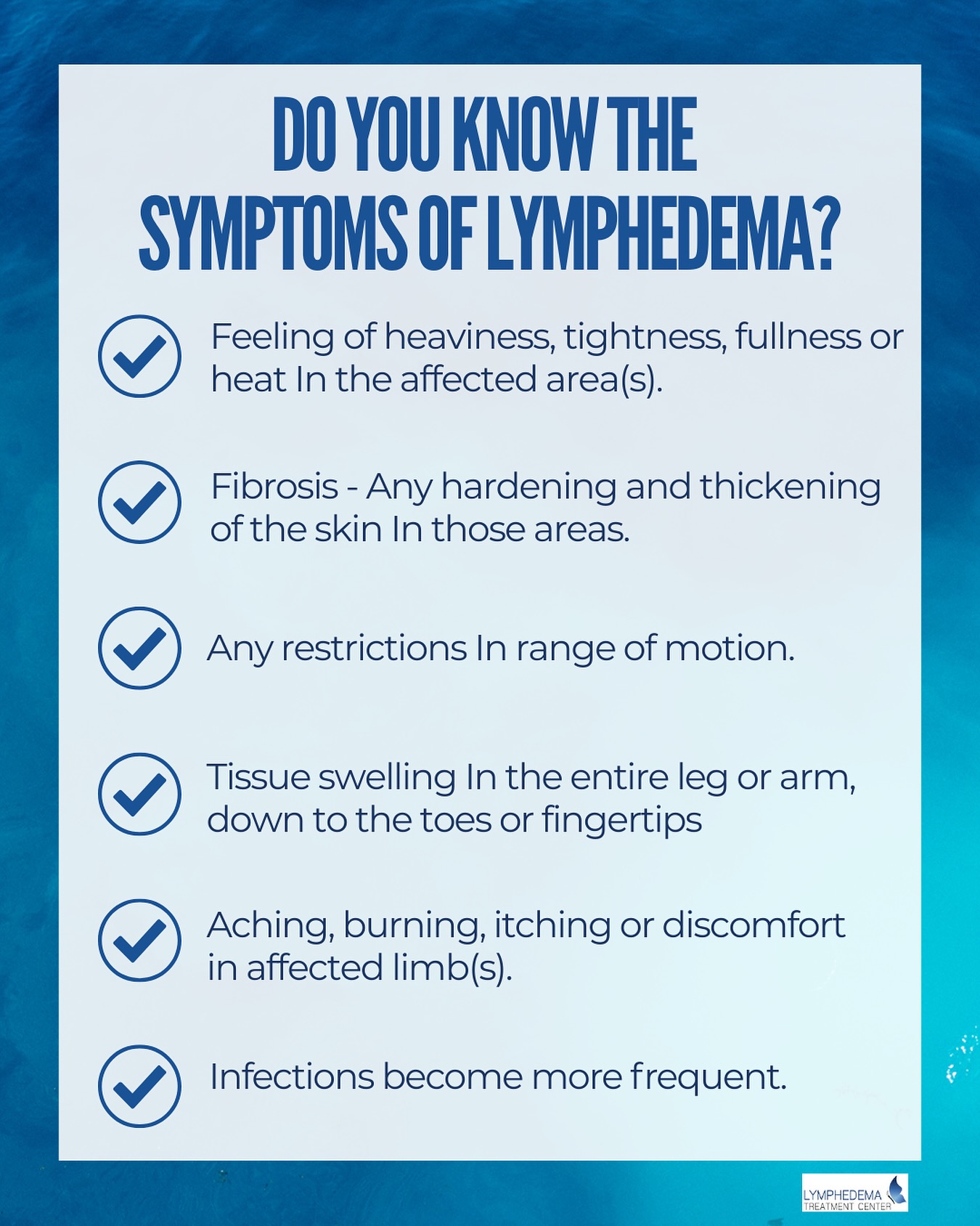 Knowledge is power when it comes to your health. 💙
Lymphedema can start with subtle symptoms like swelling, tightness, or discomfort, but early treatment can make a big difference.
If any of these symptoms sound familiar, our team is here to help and support you every step of the way. 🦋
#LymphedemaAwareness #LymphedemaTherapy #LymphaticCare #LymphaticHealth #LymphedemaTreatmentCenter #JupiterFL #LTCJupiter