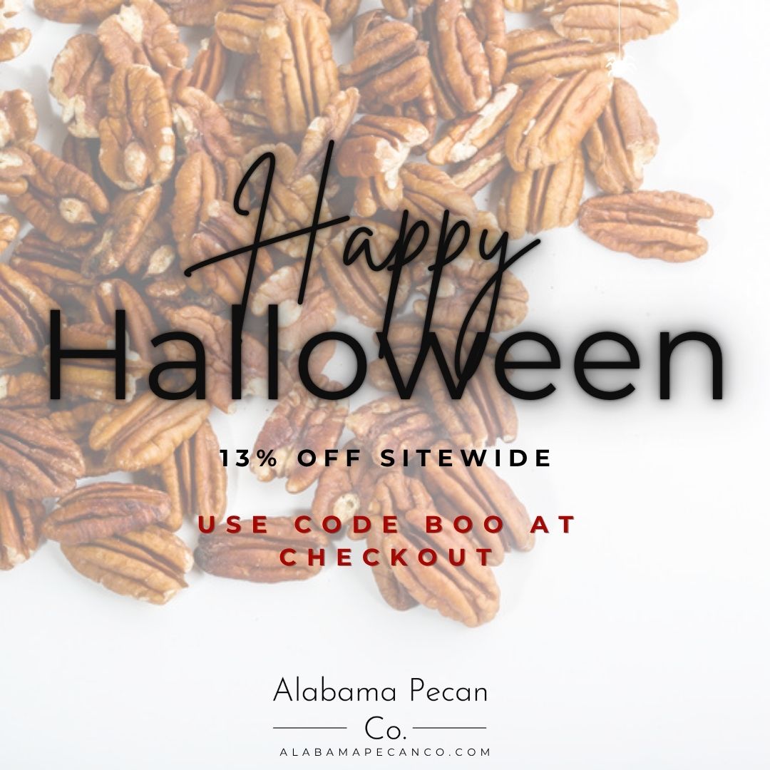 🎃 It’s here, y’all — our BOO SALE starts NOW!
No tricks, just treats: 13% off everything online through Halloween night.
✨ Code: BOO at checkout
📦 Free shipping in the continental U.S.
🕛 Ends October 31 at midnight
Stock up on your favorites — praline crunch, pies, pecans, coffee, and more!
#AlabamaPecanCompany #ShopSmall #HalloweenSale #SouthernSweetness #PecanLovers #PralineCrunch #FallSnacks