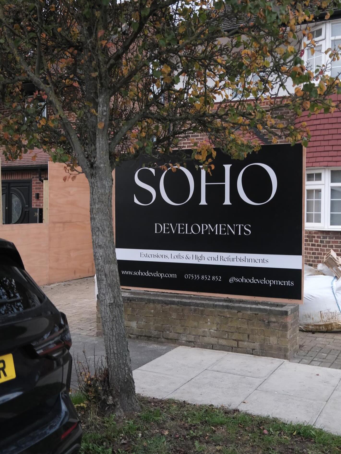 When our hoarding’s up, it’s a clear sign we’re proud to put our name to this project. It means we’re confident in what we do and ready to deliver for our client.
SOHO Developments | High-end residential extensions, loft conversions & full refurbishments
