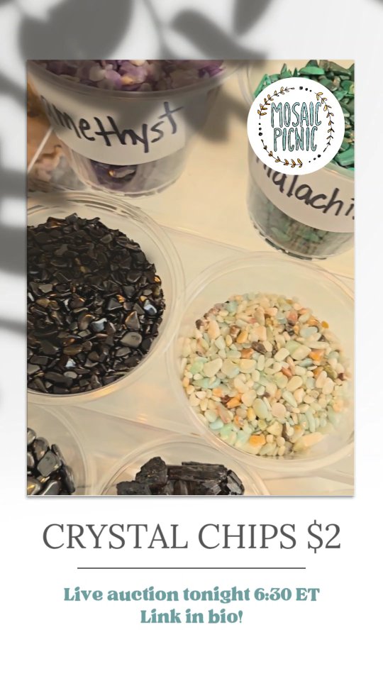 ✨$2 Crystal Chippie Show TONIGHT!✨
Tons of sparkle, good vibes, and mystery scoops — everything starts at just $2 💎🌈 Come hang out, claim your favorites, and let’s have some crystal fun!
🎁 New to Whatnot? Grab $15 FREE with my link: whatnot.com/invite/mosaicpicnic
⏰ Don’t miss it — see you live tonight! 💫 #CrystalSale #WhatnotLive #MosaicPicnic #CrystalCommunity