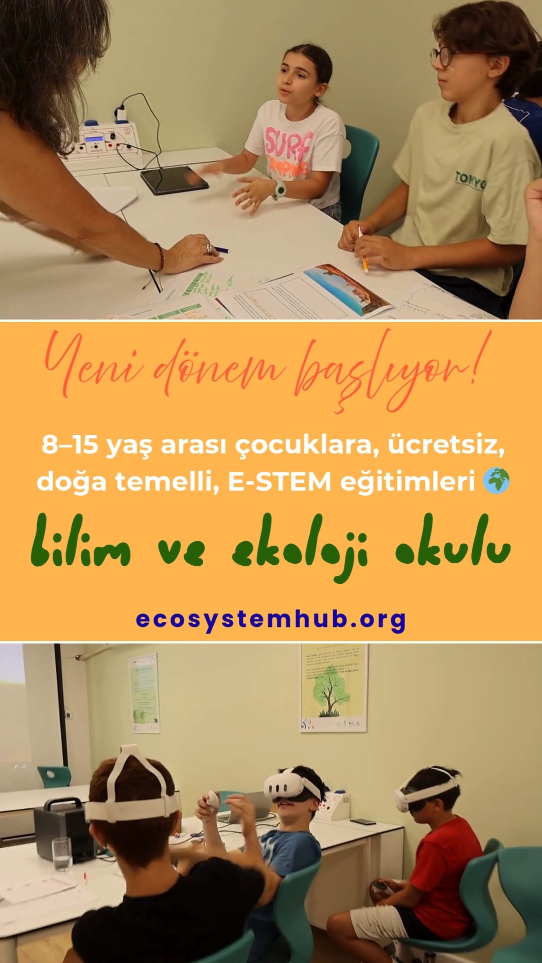 🌍 EcosySTEM Eğitim Merkezi’nde Yeni Dönem Kayıtları Başladı! 🌱
IDEA Universal Derneği olarak yürüttüğümüz EcosySTEM (Empowering Children for Environmental Sustainability through E-STEM) projesi kapsamında, çocuklara çevre bilinci, sürdürülebilirlik ve STEM temelli eğitimler kazandırıyoruz.
📍 Yer: Kadıköy Rasimpaşa Mahallesi, EcosySTEM Eğitim Merkezi
👧🧒 Yaş Aralığı: 8–15
📅 Yeni dönem: 17 Kasım’dan sonra başlıyor!
💚 Eğitimler: Doğa temelli, uygulamalı, ücretsiz
📞 Bilgi ve kayıt için: +90 216 606 10 64
📋https://forms.gle/z9qb6hDZd4Jmnef7A
📩 veya bize @ecosystemhub üzerinden DM atabilirsiniz.
Birlikte geleceği dönüştürelim! 🌿✨
#EcosySTEM #IDEAUniversal #ÇevreEğitimi #STEM #Sürdürülebilirlik #Kadıköy #ÇocuklarİçinBilim #EğitimMerkezi #AvrupaBirliğiBaşkanlığı #blackseabasin #rasimpasamuhtarligi #kadikoybelediyesi #interregnext #interregnextbsb #avrupabirliğibaşkanlığı #avrupabirliğiprojesi #ecosystemhub #stemeducation #robotik #kadıköyçevrefestivali #kadıköybelediyesi #geleceginekoliderleri #ekoliderler #blackseabasin #enviromentaleducation #çevrefarkındalığı #kadıköy #yeldeğirmenimahallesi #EcosySTEM #IDEAUniversal #Eğitim #STEM #Sürdürülebilirlik #ÇevreEğitimi #Innovation #ScienceEducation #Kadıköy #FutureGenerations #EUProjects