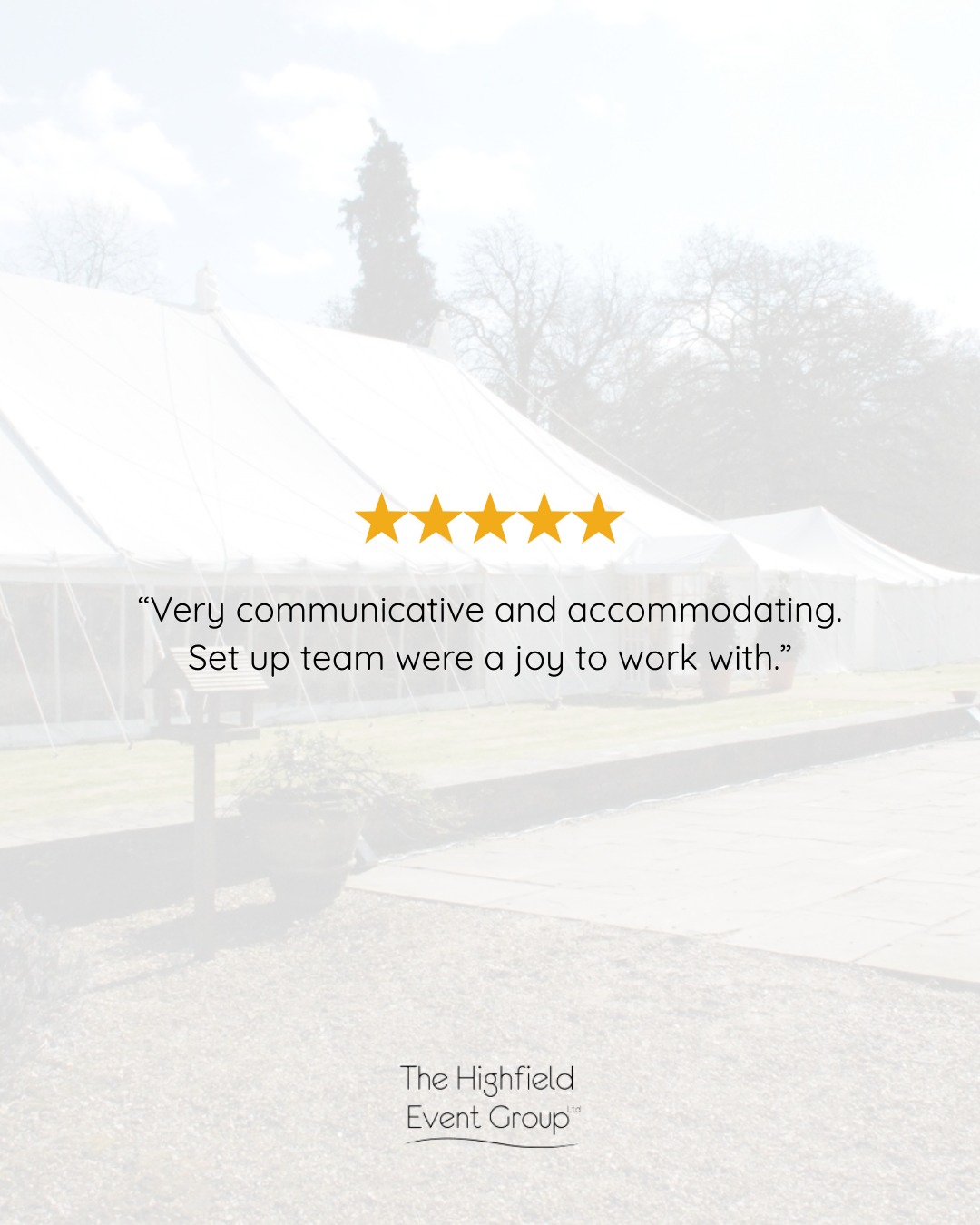 🌟🌟🌟🌟🌟
A short and sweet review from one of our wonderful clients! Thank you for trusting us with your big moments. It's always a pleasure.
Thinking of hiring a marquee? Our team are ready to go above and beyond to create the perfect venue for your occasion.
#ClientLove #EventPlanning #MarqueeHireUK #LuxuryEvents #CustomerExperience