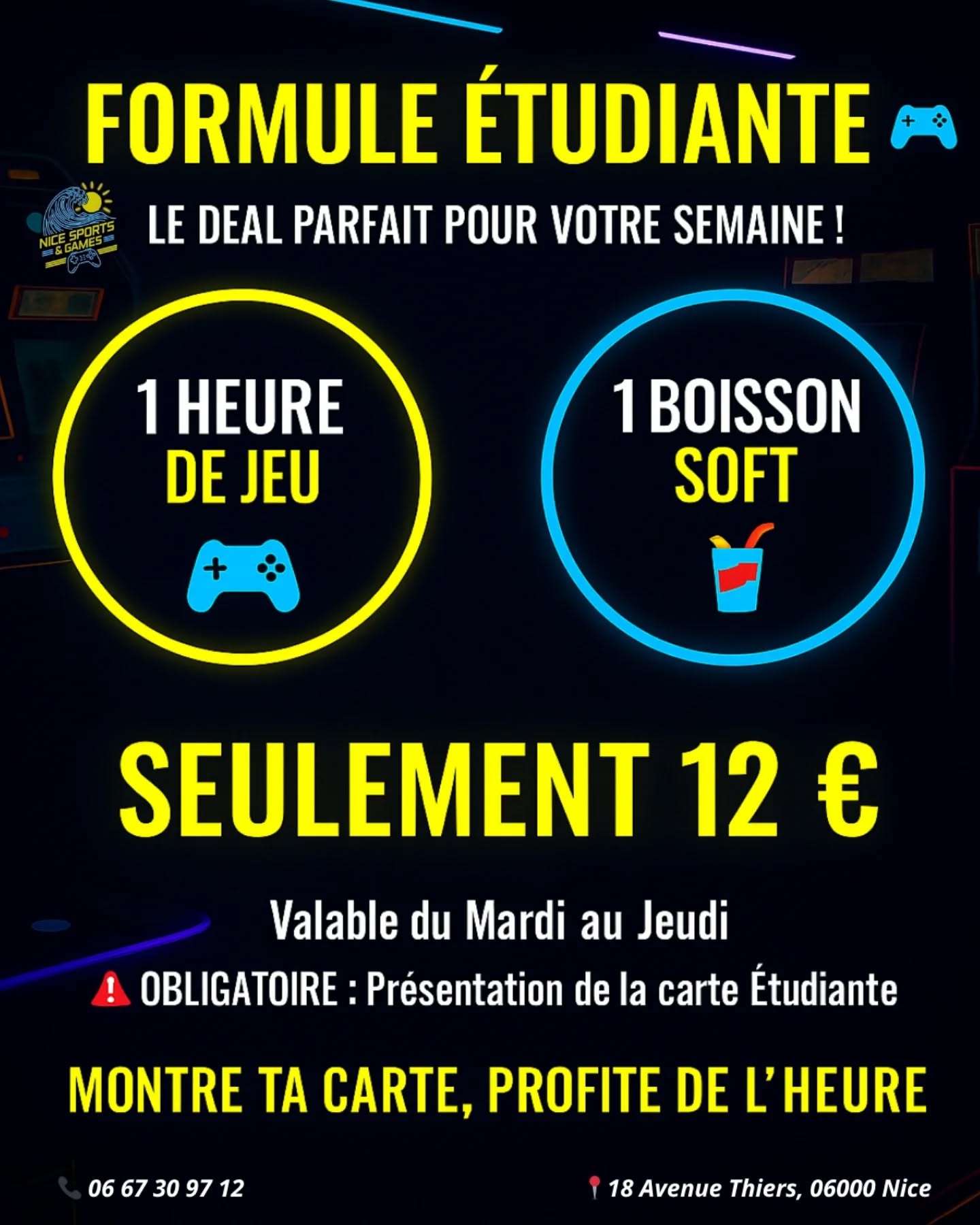 🎉 La formule que les étudiants de #villedenice attendaient !
A découvrir sans plus attendre.
#salledejeux
#karaoke
#billard
#babyfoot