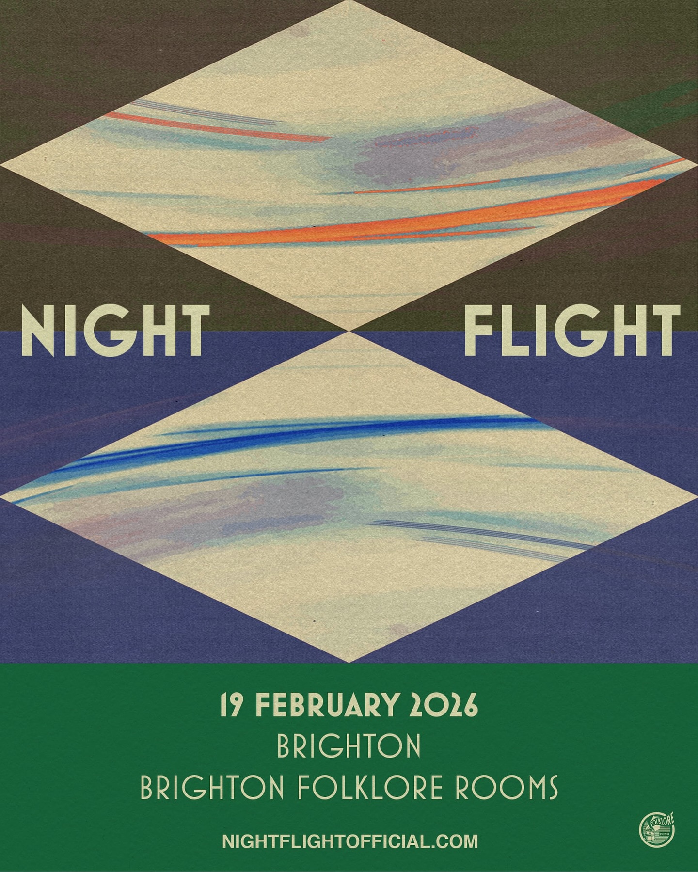 📣 NEW SHOW ANNOUNCEMENT 📣
Folklore Sessions Presents;
Night Flight + Support
February 19th 2026 | The Folklore Rooms
£16adv | 18+
Night Flight are a band to instantly devour, before uncovering fresh wonder with each listen. For existing fans, who might have seen Night Flight at previous sold-out shows or supporting Paul Simon at Hyde Park, prepare for their most cohesive work yet as Sam Holmes and Harry Phillips’ wide-ranging songwriting is enveloped into Night Flight at their tenderest, while maintaining their past honesty and incision.
“Night Flight bridges the gap between Vampire Weekend and Beach House, incorporating that classic indie style with a touch of modern production mastery.”
- The Wild Is Calling
Tickets are on sale NOW 🚨