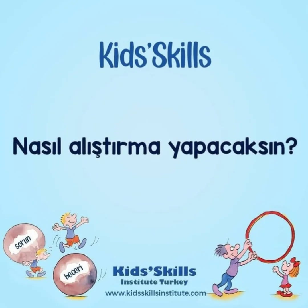 Nasıl alıştırma yapacaksın? 🔁✨
Kids’Skills yaklaşımında beceriyi öğrenmenin en önemli aşamalarından biri alıştırma yapma sürecidir.
Çünkü her beceri, tıpkı bir kas gibi; tekrar edildikçe güçlenir, uygulandıkça hayatın bir parçası haline gelir.
Bu nedenle çocuğa şu soru yöneltilir:
👉 “Bu beceriyi geliştirmek için nasıl alıştırma yapacaksın?”
Bu soru çocuğun:
✅ Plan yapma becerisini,
✅ Sorumluluk alma isteğini,
✅ Kendine ait bir yol haritası oluşturmasını
destekler.
Alıştırmalar çocuktan çocuğa değişebilir:
💙 Sakinleşme becerisi için → “Her gün 1 dakika nefes çalışması.”
💙 Kibar konuşmak için → “Ailemle günde 3 kez nazik bir cümle kurmak.”
💙 Hazırlıklı olmak için → “Akşam çantamı birlikte düzenlemek.”
💙 Dikkatini toplamak için → “2 dakikalık odaklanma oyunları.”
Önemli olan; alıştırmaların küçük, ulaşılabilir ve eğlenceli olmasıdır.
Çocuk, yapabildikçe özgüveni artar; özgüveni arttıkça beceriyi daha kolay pekiştirir.
Kids’Skills’in gücü tam da burada ortaya çıkar:
Çocuk yalnızca “öğrenmek” istemez—gerçekten öğrenir, dener, uygular ve gelişir. 🌱💫