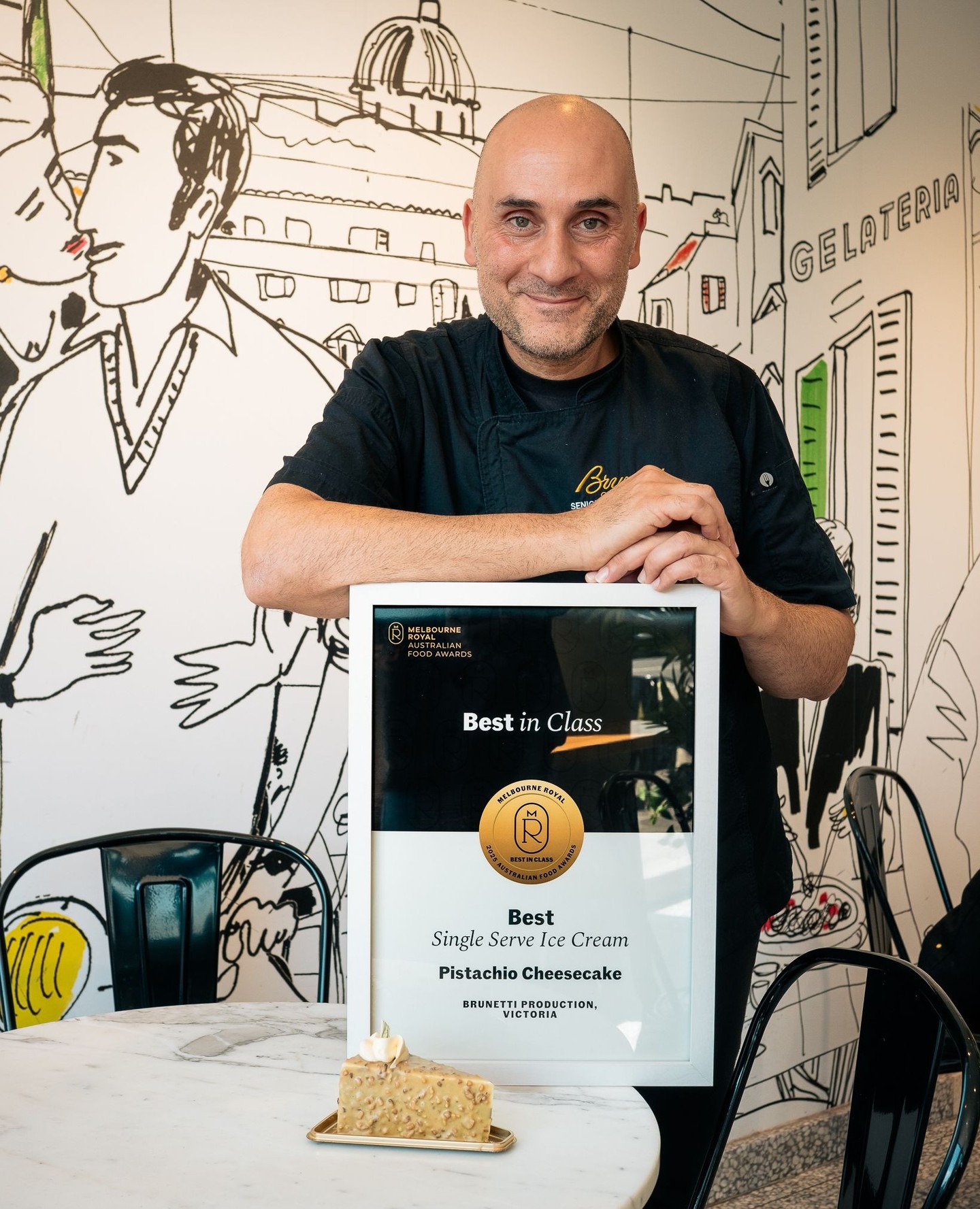 🏆 Best in Class — Pistachio Cheesecake Gelato
We’re proud to share some sweet news: our Pistachio Cheesecake Gelato Slice has been crowned Best in Class at the Melbourne Royal Australian Food Awards! ✨
A celebration of Italian craftsmanship — made with Sicilian pistachios, creamy cheesecake gelato, and the passion that defines Brunetti Oro.
Discover the award-winning collection:
Pistachio • Chocolate Hazelnut • Raspberry Meringue • Gianduia
#BrunettiOro #GustoDiMelbourne #DolceVita #AwardWinningTaste #PistachioLovers #GelatoCheesecake #MadeInMelbourne #ItalianCraftsmanship #featured