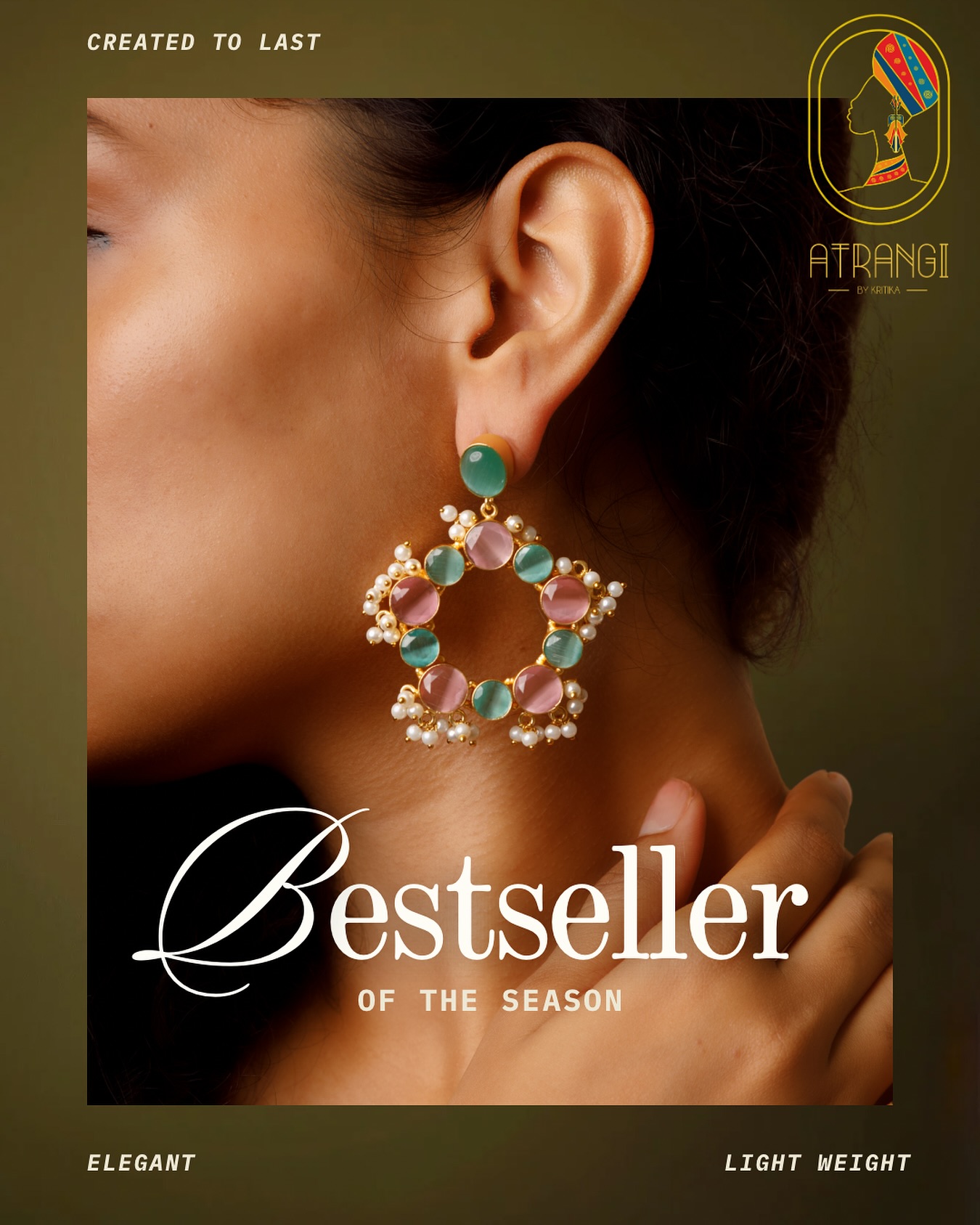 When elegance meets effortless charm - our most loved statement earrings are back in stock!
Handcrafted with precision, designed to turn heads, and created to last - this bestseller brings together pastel hues and pearls in perfect harmony.
Lightweight. Elegant. Timeless.
#AtrangiByKritika #SustainableJewellery #BestsellerEarrings #StatementEarrings #HandcraftedWithLove #ElegantJewellery #PastelJewellery #IndianJewelleryBrand #EcoChic #LuxuryWithPurpose #JewelleryOfTheSeason #LightweightEarrings #HandmadeElegance #SustainableLuxury #ConsciousFashion #ShopLocal #JewelleryGoals #StyleStatement #ModernEthnic #atrangistyle