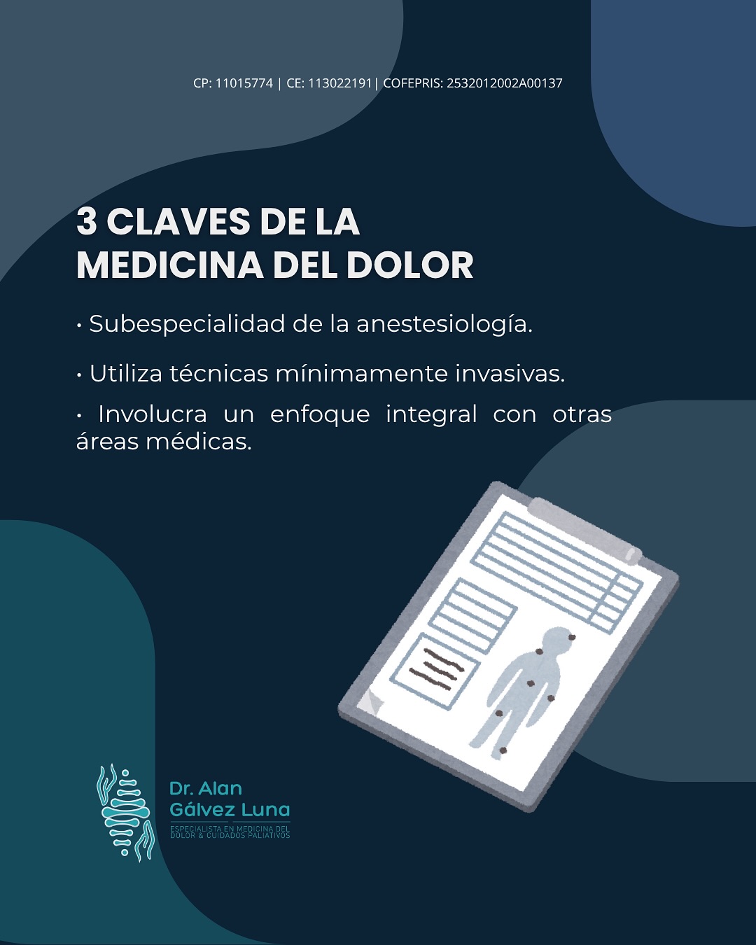 🎥 Comprende tu caso: Medicina del dolor en 3 claves
El Dr. Alan Valente Gálvez Luna, especialista en Medicina del Dolor (Algología), explica de forma clara las 3 claves fundamentales para entender esta especialidad:
1️⃣ Identificar la causa real del dolor.
2️⃣ Elegir el tratamiento más seguro y personalizado.
3️⃣ Recuperar movilidad y calidad de vida sin recurrir siempre a cirugía.
La Medicina del Dolor combina precisión diagnóstica y procedimientos mínimamente invasivos para controlar el dolor de raíz. Agenda tu valoración y conoce las alternativas más adecuadas para ti.
📍 Consultorios:
• Plaza Cititower, Guadalajara, Jal.
• Cráter 10, Guadalupe, Zac.
📲 Guadalajara: +52 1 33 4675 6141
📲 Zacatecas: +52 1 492 268 8645
🆔 Cédula Profesional: 11015774 | Cédula de Especialidad: 13022191
🧾 COFEPRIS Santa Fe: 2532012002A00137 | COFEPRIS GDL Instituto ION: 2514102002A00839
#MedicinaDelDolor #Algología #DrAlanGálvez #DolorCrónico #BloqueosNerviosos #SaludIntegral #RecuperaTuBienestar