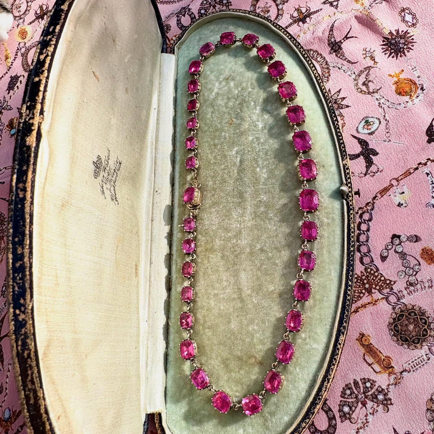 Perfect Georgian Pink Rivière available at www.heirloomjewells.com