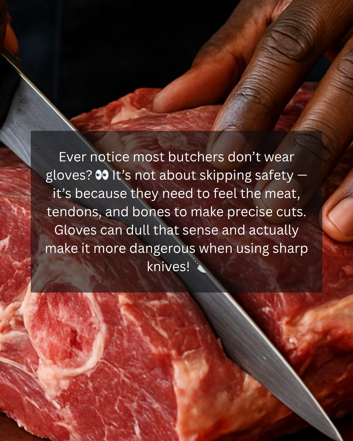 Exactly! 🥩🔪 It’s one of those counterintuitive truths about skilled manual work.
sometimes, “barehanded” actually increases precision and safety. Professional butchers rely on touch to judge the thickness of cuts, detect bones, and work around tendons. Thick gloves would reduce tactile feedback, making slips with sharp knives more likely.
But of course, his hands are always squeaky clean 🧼
#steakation #artisan #island #butcher #craft #cut #bone #tendon #tactile #art #food #cut #block #love #local #support #meat #skilled #precise #perfection