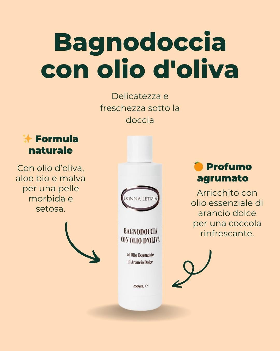 🧴 Delicatezza e freschezza sotto la doccia. 🍊
Il Bagnodoccia Donna Letizia deterge la pelle con dolcezza grazie ai tensioattivi di origine vegetale e alla ricchezza dell’olio d’oliva, del gel di aloe bio e dell’estratto di malva.
La sua schiuma soffice e profumata lascia la pelle morbida, idratata e setosa, trasformando ogni doccia in un momento di puro benessere.
Il delicato profumo dell’olio essenziale di arancio dolce avvolge i sensi con note fresche e rigeneranti. 🌿
💚 93,2% ingredienti di origine naturale
💚 Dermatologicamente testato
💚 Made in Italy
📍 Dalle Terre di Toscana, con amore.
🛒 Scoprilo su www.donnaletiziashop.com
#DonnaLetizia #BellezzaNaturale #Bagnodoccia #CuraDelCorpo #CosmesiMadeInItaly #OlioDOliva #BenessereQuotidiano