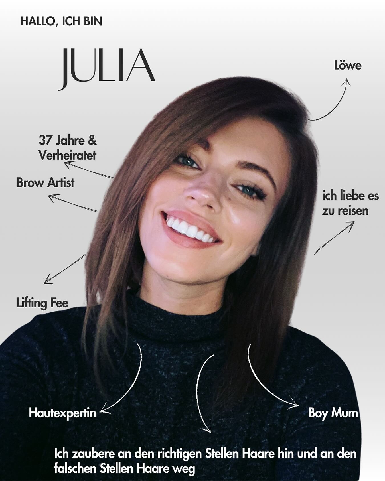 Hallo, ich bin Julia 💛
Ich bin 37 Jahre alt, verheiratet, Löwe durch und durch 🦁 – mit viel Herz, Leidenschaft und einem kleinen Hang zur Perfektion.
Ich liebe es zu reisen, Neues zu entdecken und schöne Momente bewusst zu genießen ✨
In meinem Studio Salon Juna – zeitlos schön lebe ich meine Leidenschaft für Hautpflege und Ästhetik.
Ich bin geprüfte Kosmetikerin, Brow Artist, Hautexpertin und Liftingfee – und mein Ziel ist es, dass jede Kundin sich bei mir entspannt, wohlfühlt und mit einem Lächeln nach Hause geht.
#salonjuna #kosmetikmitliebe #liftingfee #hautexpertin #beautytime #zeitlosschön