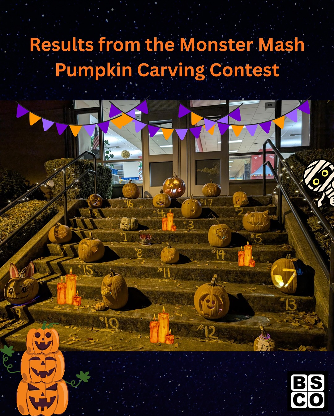๐ฅ Drumroll pleaseโฆ. Announcing the winners of the Monster Mash Pumpkin Carving Contest!! Congrats to our top 3 creative carvers and thanks everyone who participated! ๐