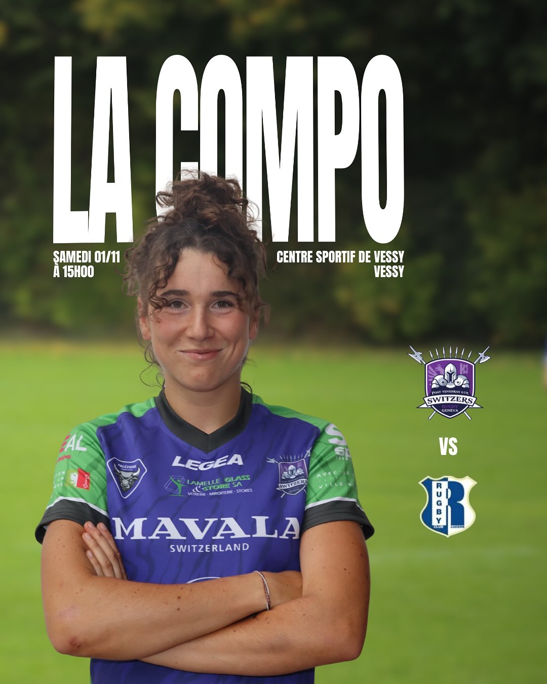 ⚡️Composition de l'équipe⚡️
Voici l'équipe sélectionnée pour le match contre @rcl_dangels.
.
Restez branchés.es et nous vous attendons nombreux.euses pour supporter nos joueuses à la maison !
🎥 Ce match est retransmis en live sur notre chaîne youtube, SWITZERS GENEVA RUGBY.
💜ONE MORE GAME💜