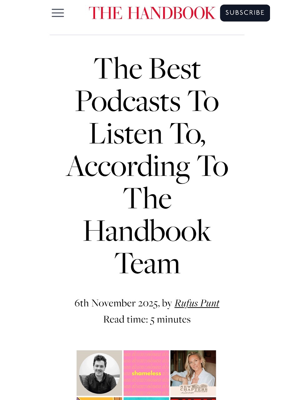 Podcasts are EVERYWHERE - which can make it hard to know where to start…
Coming from @thehandbooknews - whose taste and curation I’ve admired for years - this thoughtful review feels particularly special 🙏🏼
Thank you to their amazing CEO @ellystancliffe (pictured with me at the New Chapters podcast launch in Mayfair) for taking the time to listen and share her perspective - it means the world ✨
#NewChaptersPodcast #TheHandbookNews #Review