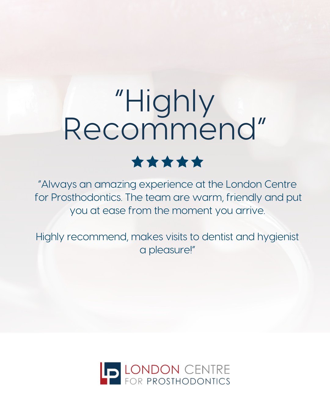 Thank you for trusting us with your dental care! 🌟💙
Have you visited recently? We’d love to hear about your experience! Share your feedback with us on our website or on Google – The London Centre for Prosthodontics ✨
Get in touch with our team to book your appointment - we look forward to seeing you soon!
The London Centre For Prosthodontics
29 Weymouth Street
London, W1G 7DB
020 7637 4518
info@londonprosthodontics.com
Monday - Friday: 7:30am - 4:30pm
#MaryleboneDentist #LondonSmiles #HealthyTeethMarylebone #DentalCareLondon #SmileMakeover #MaryleboneOralHealth #LondonDentalExperts #CosmeticDentistry #TeethWhiteningMarylebone #EmergencyDentistLondon #MaryleboneOrthodontics #LondonDentalClinic #DentalCheckup #MaryleboneDentalCare #SmileTransformation
#LondonOralCare #MaryleboneDentalHealth #FamilyDentistLondon #TeethCleaningMarylebone #CosmeticDentistLondon #MaryleboneTeeth #LondonDentalHygiene#MaryleboneOrthodontist #OralWellnessLondon #PreventiveDentistry #MaryleboneDentalServices #LondonDentalSpecialists #MaryleboneHealthySmiles #LondonDentistry #AdvancedDentalCare