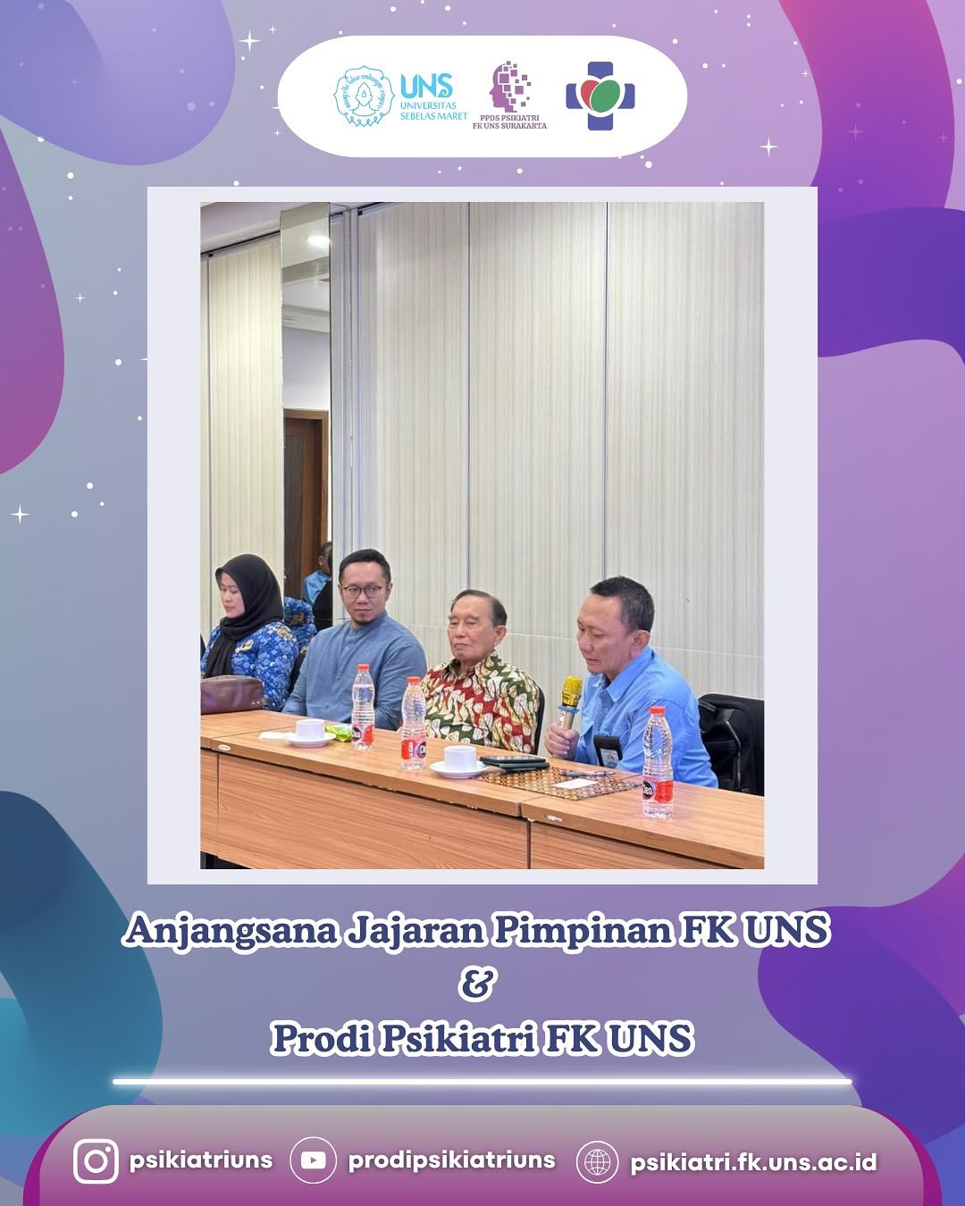 Silaturahmi yang hangat, kebersamaan yang menguatkan. Langkah kecil dengan makna besar.
Anjangsana jajaran pimpinan Fakultas Kedokteran UNS bersama Program Studi Psikiatri FK UNS menjadi ruang untuk menjalin silaturahmi, memperkuat kolaborasi, dan menumbuhkan semangat sinergi demi kemajuan bersama. 💫
#FKUNS #PsikiatriUNS #Anjangsana #KolaborasiBersama #SinergiUntukKemajuan