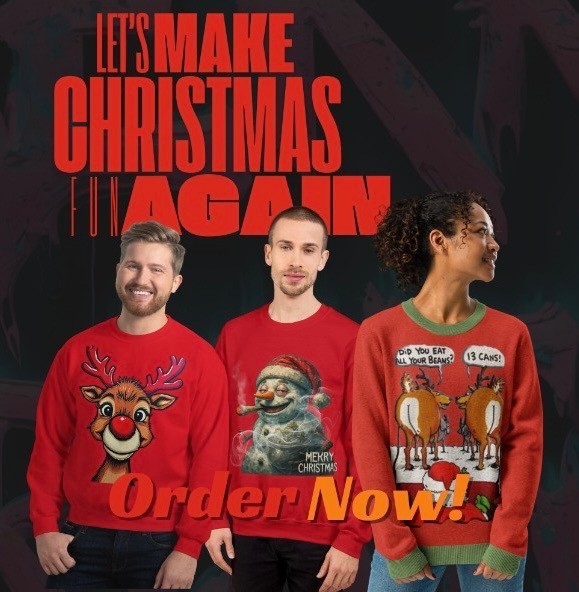 LET'S MAKE CHRISTMAS FUN AGAIN! 🎄
Order your Weird.inc Christmas sweaters now and bring the chaos back to the holidays. Link in bio or head to weirdincstore.com/category/christmas-2024
#weirdinc #christmas2024 #letsmakechristmasfunagain #weirdinwear #holidayvibes